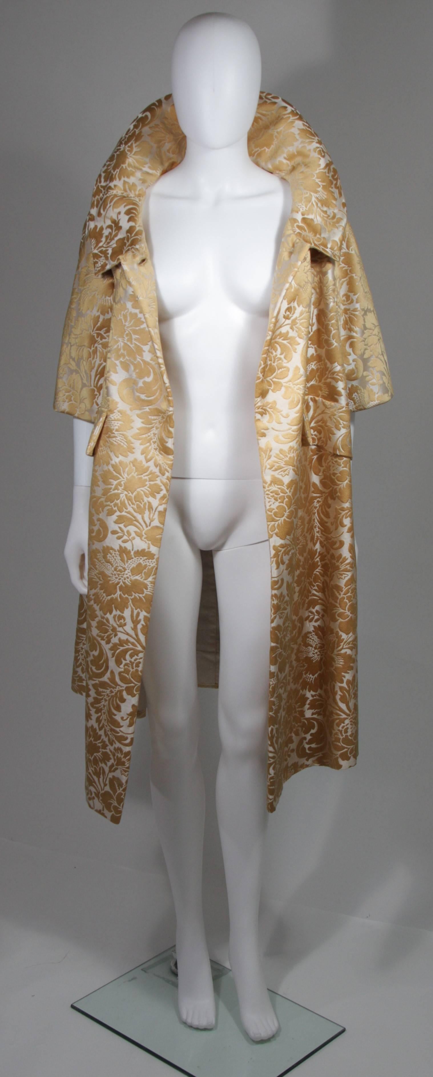 Samuel Winston Gold and Cream Brocade Evening Ensemble Size Small  For Sale 2