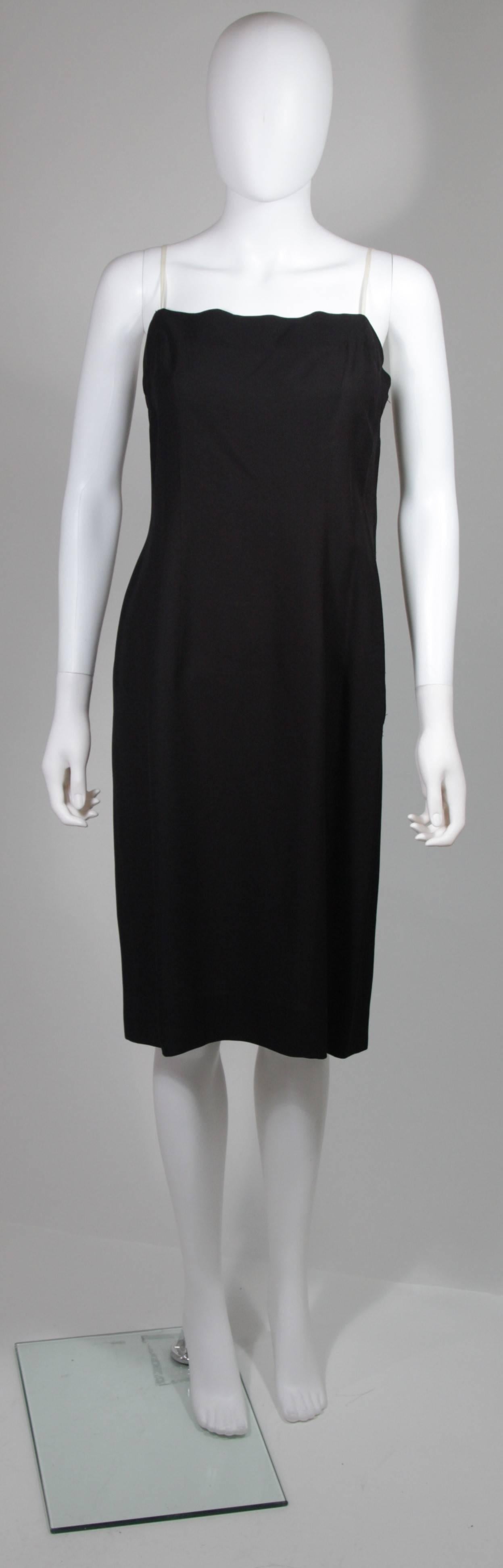 Jean Desses Black Chiffon and Velvet Draped Cocktail Dress Size Small For Sale 2