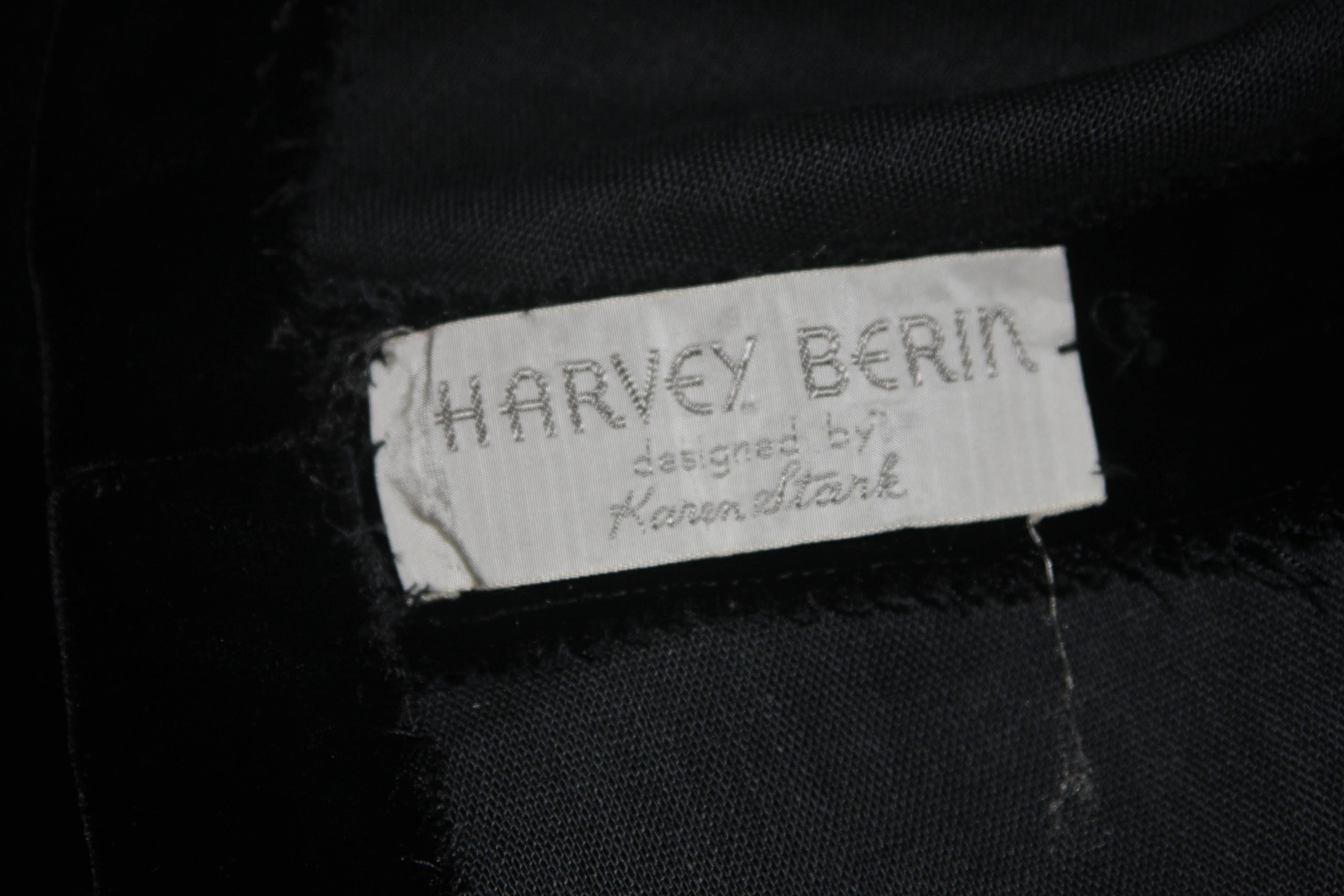 Harvey Berin Velvet and Satin Cocktail Dress Size Small For Sale 5