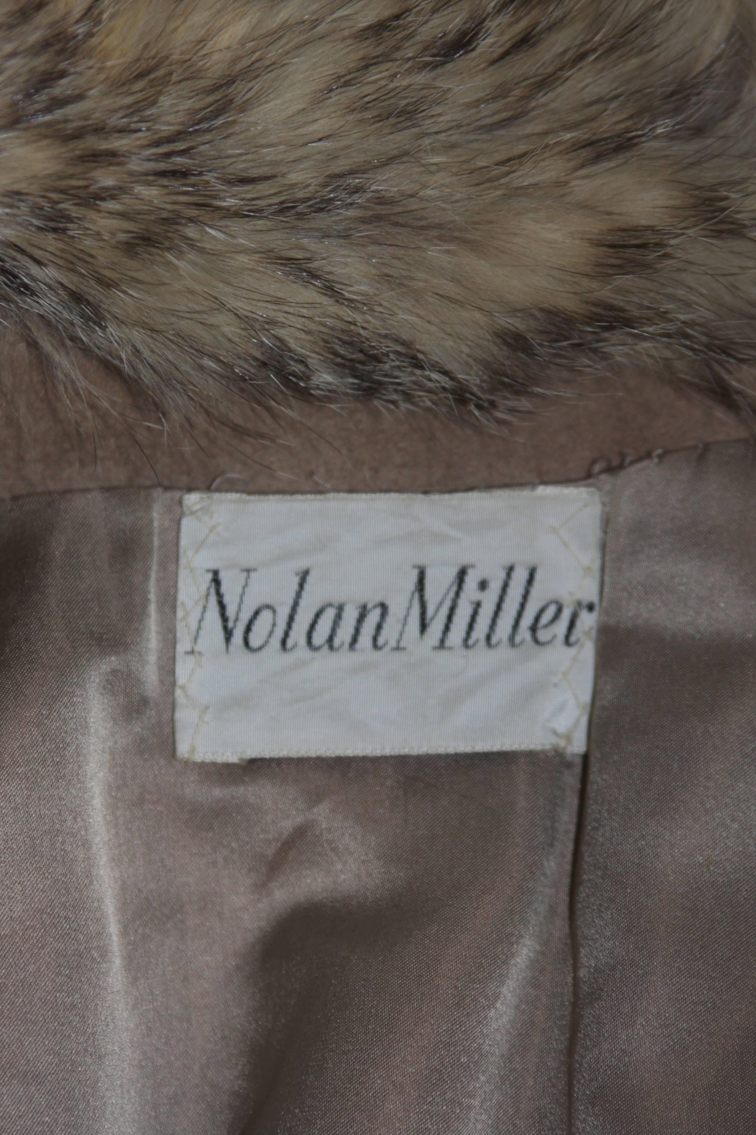 Nolan Miller Brown Suede Cloak with Fox Fur Collar 1