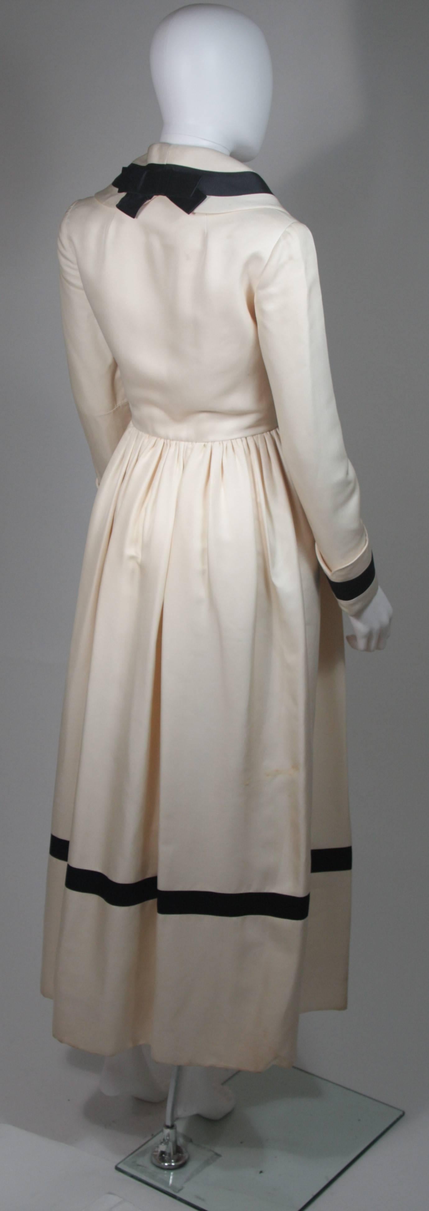 Geoffrey Beene Cream and Black Sailor Inspired Dress Size Small 1