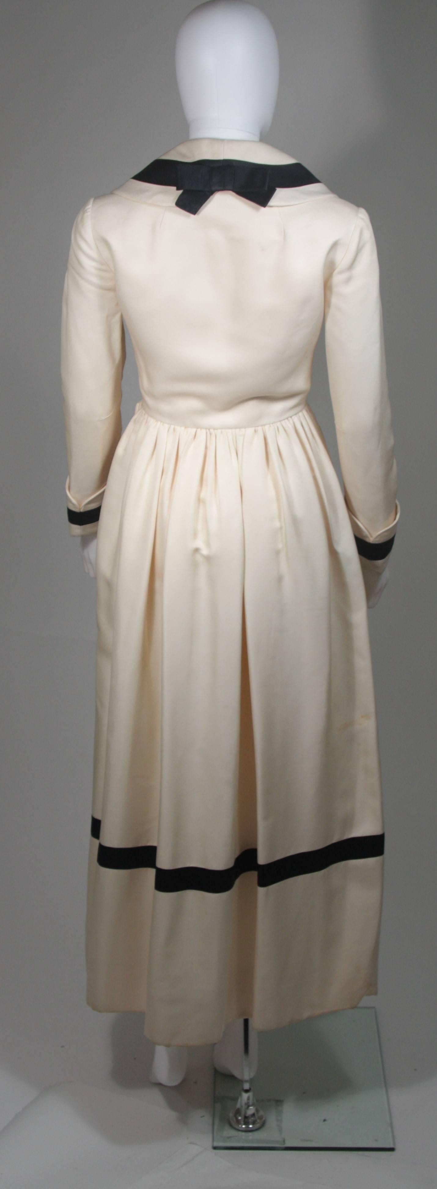 Geoffrey Beene Cream and Black Sailor Inspired Dress Size Small 3