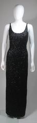 Gene Shelly Black Sequin Knit Gown Size 14