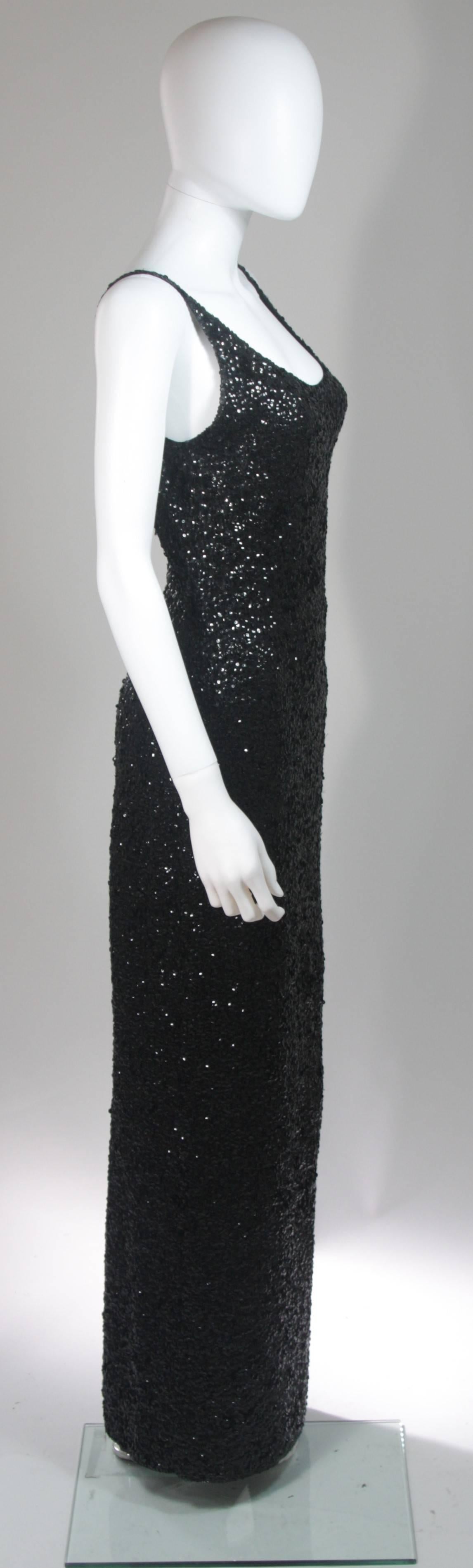 Women's Gene Shelly Black Sequin Knit Gown Size 14