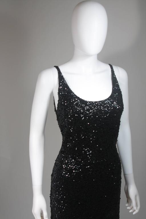Gene Shelly Black Sequin Knit Gown Size 14 at 1stDibs | knit gowns