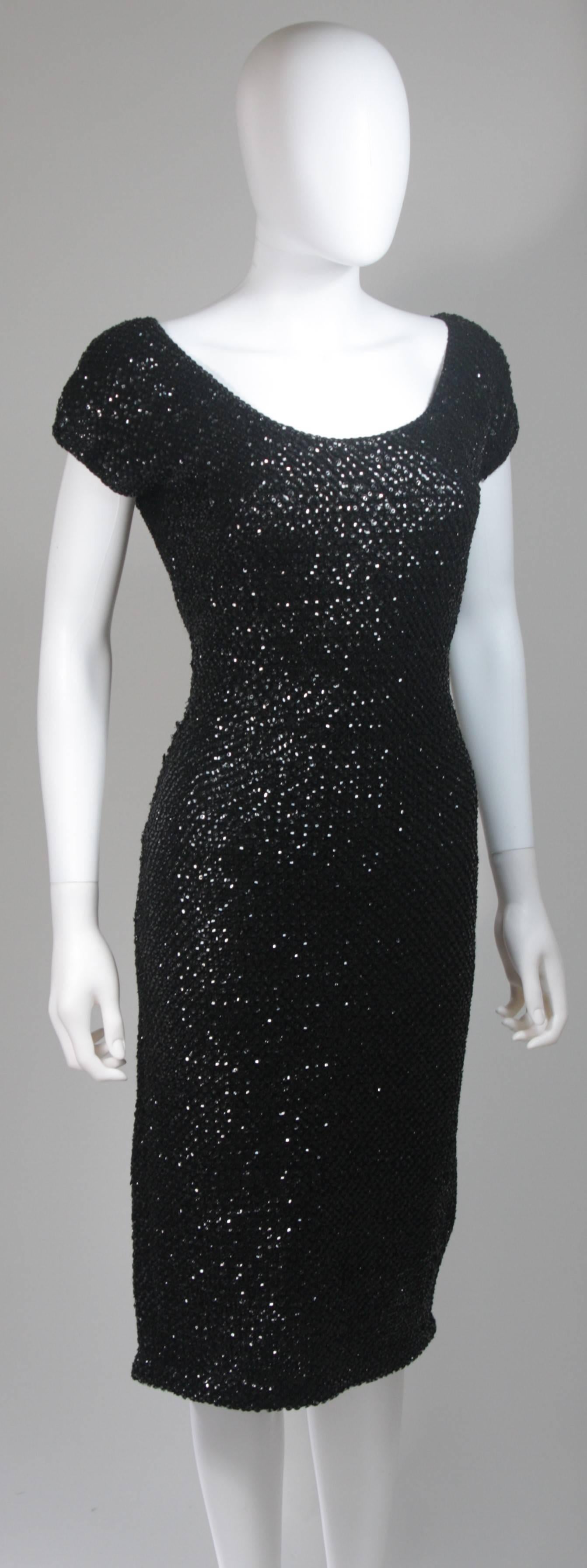 Women's Gene Shelly Black Knit Wool Cocktail Dress with Sequin Embellishment  For Sale