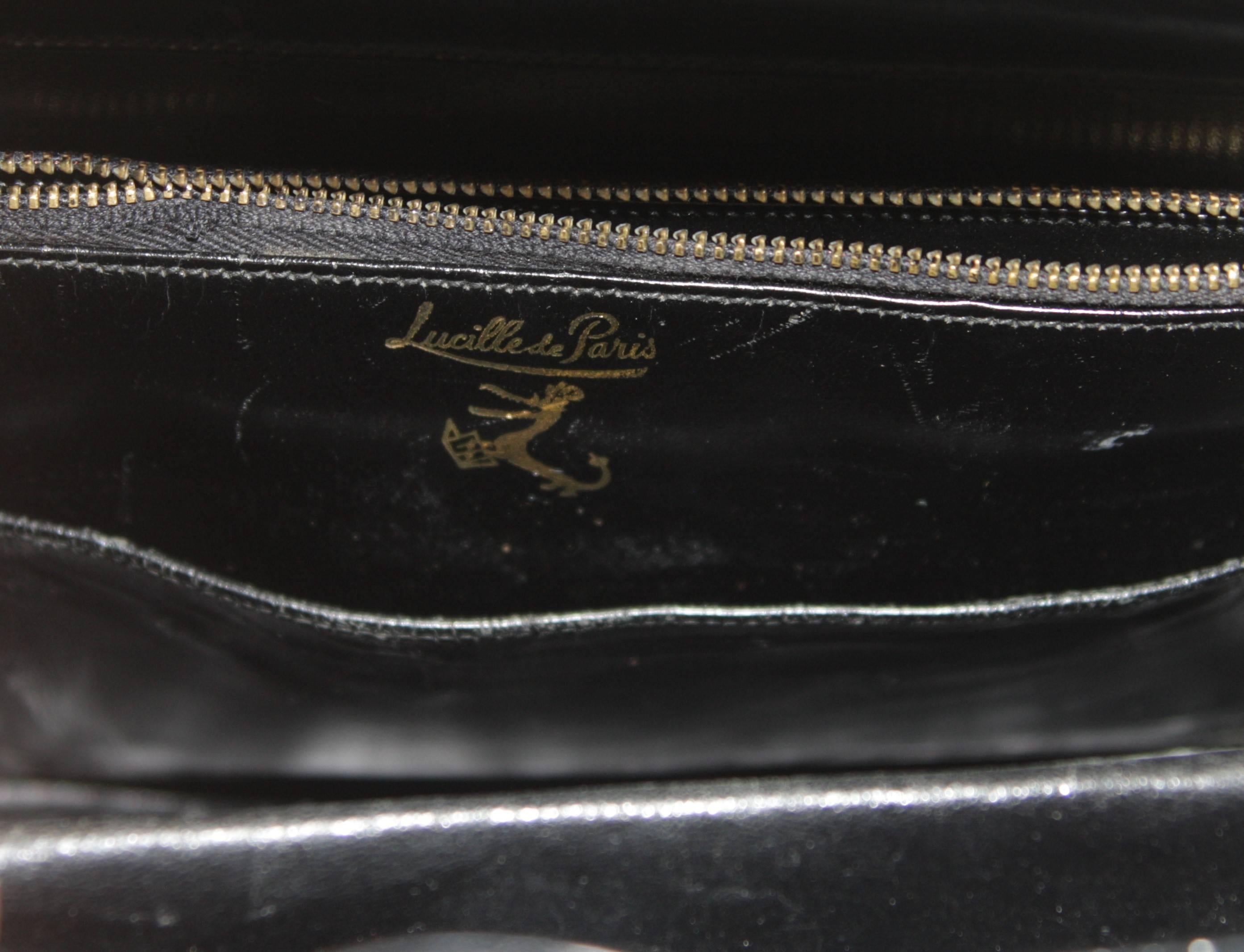Lucille De Paris Structured Alligator Handbag with Double Straps 3