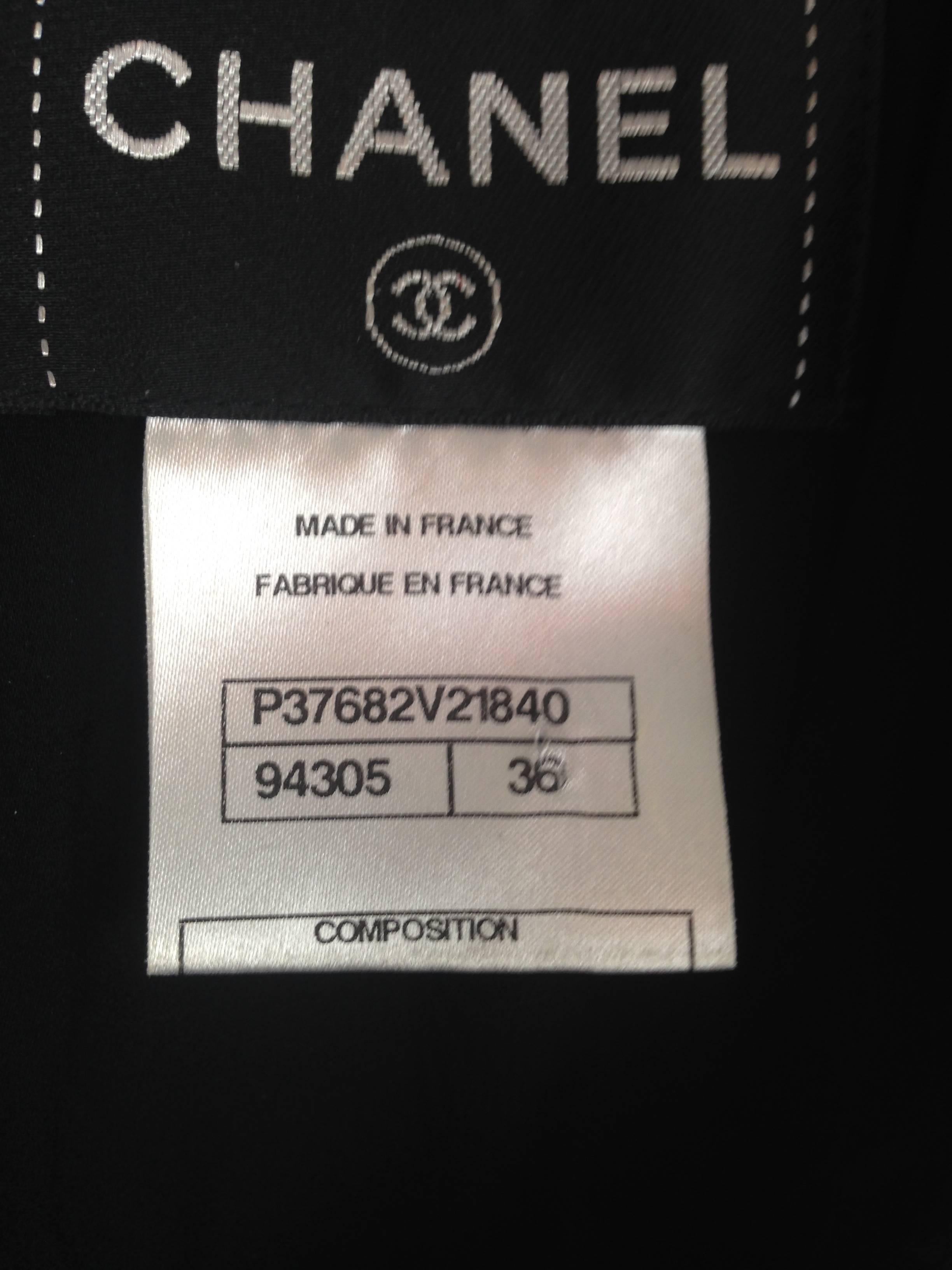 Chanel 2010 Black Boucle Demi Couture Dress with Hand Embellished Bodice FR36 For Sale 6