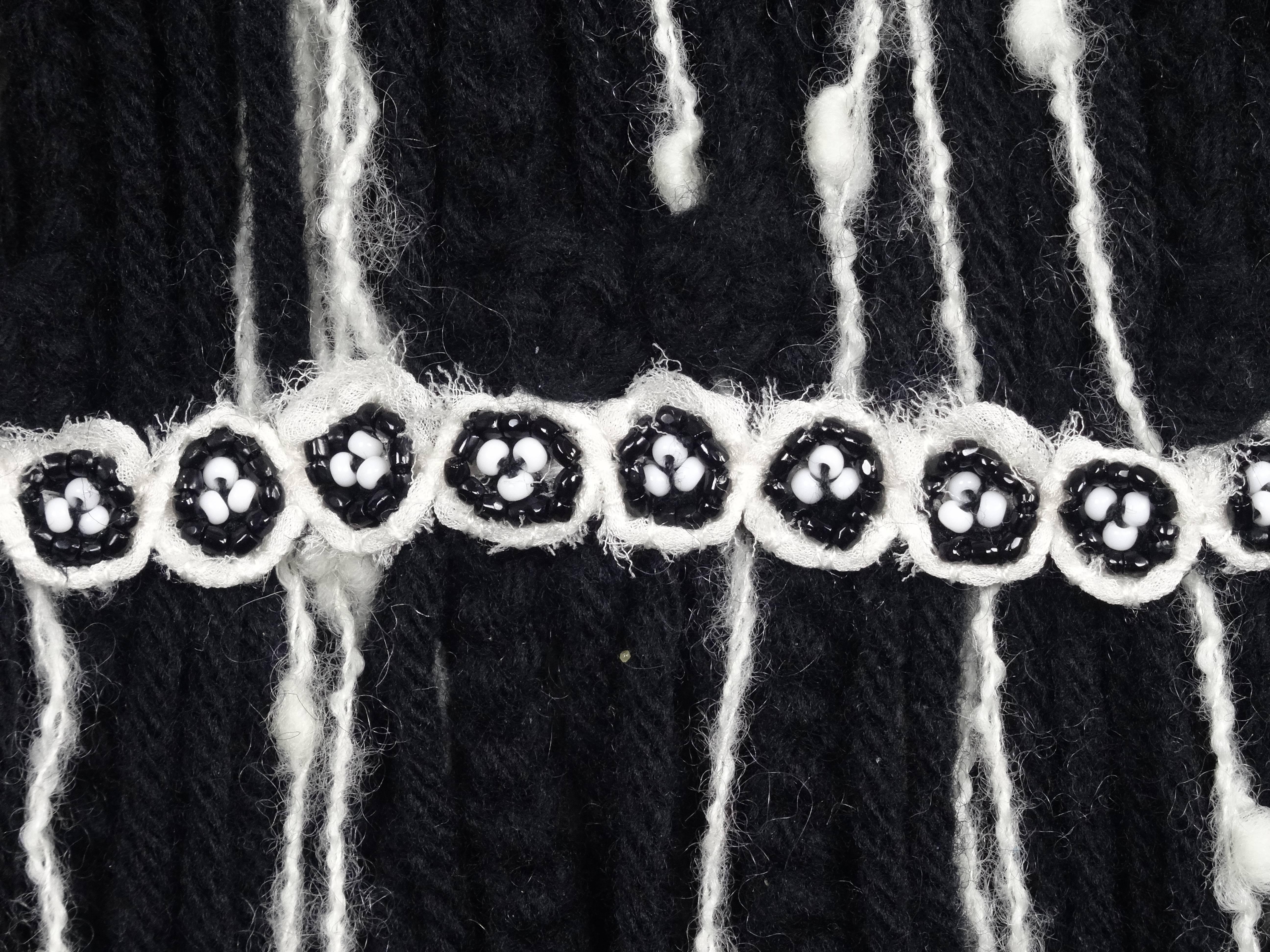 Chanel 2010A Black & White Cashmere/Wool Cardigan Vest and Skirt For Sale 2