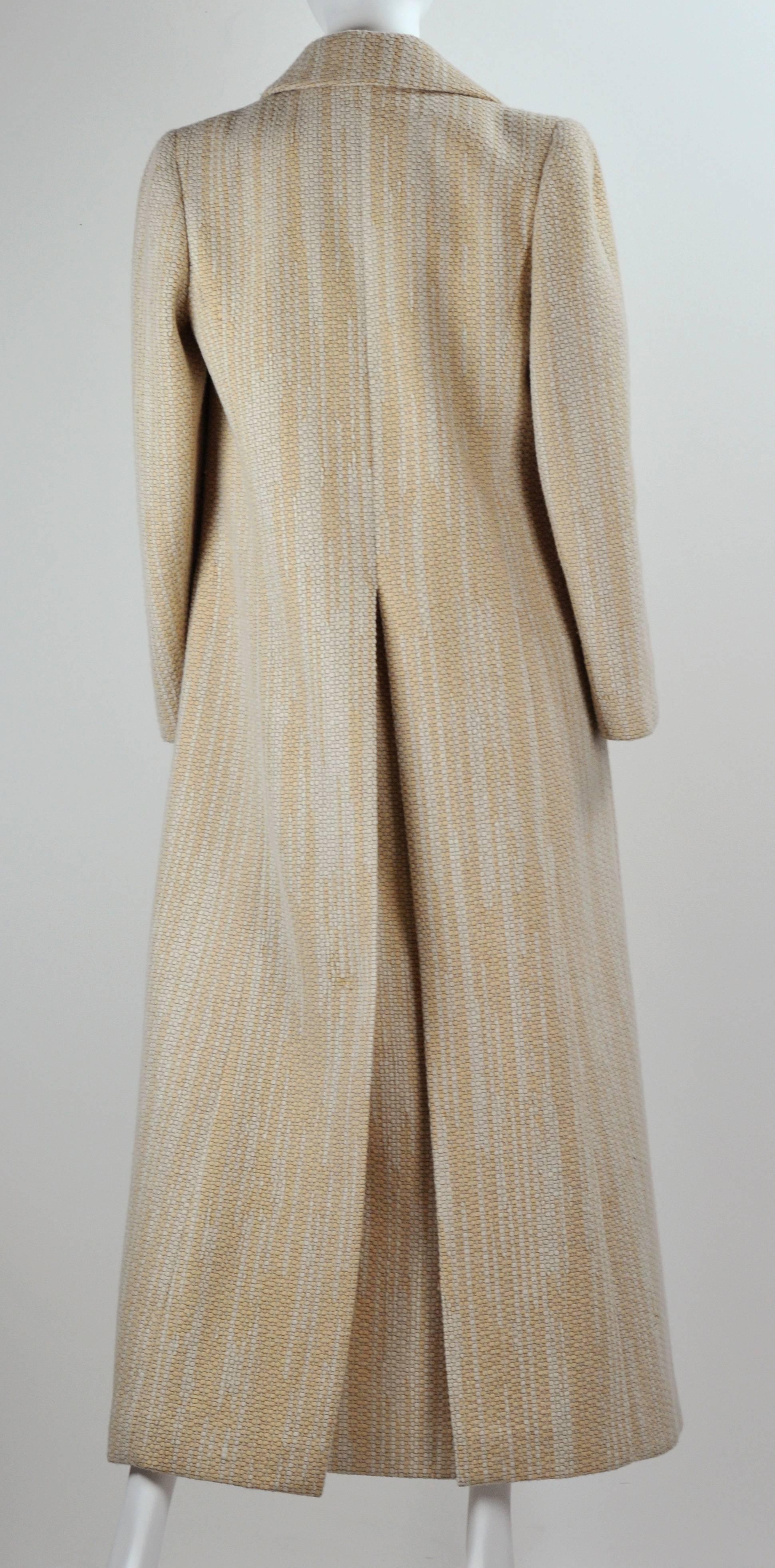 Chanel 2001A Demi Couture Ecru Wool & Sequin Full Length Evening Coat/ Dress FR3 For Sale 1