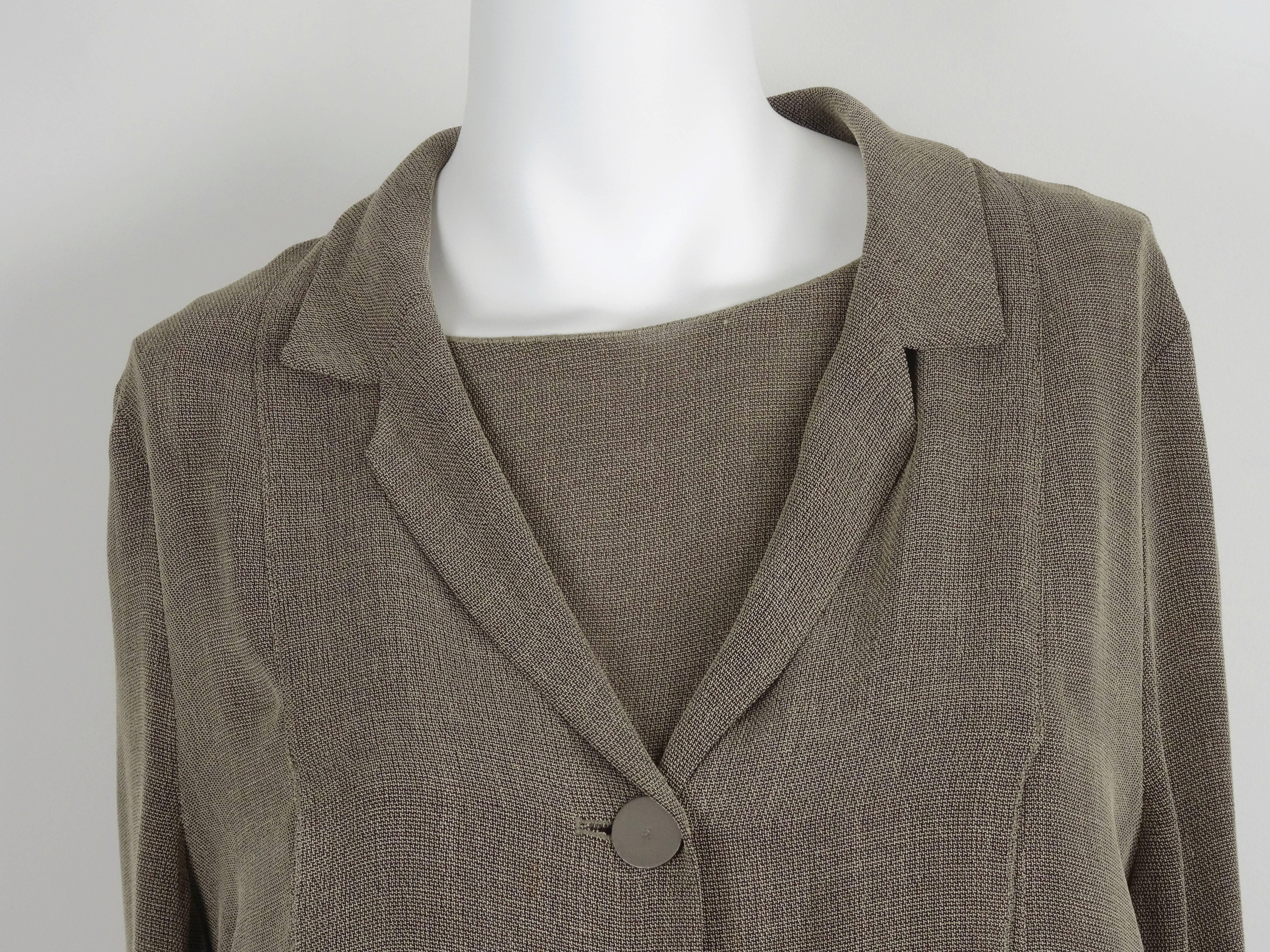 Chanel 1999P  Architectural Design 3-Piece Taupe Day Business Ensemble FR40 For Sale 1