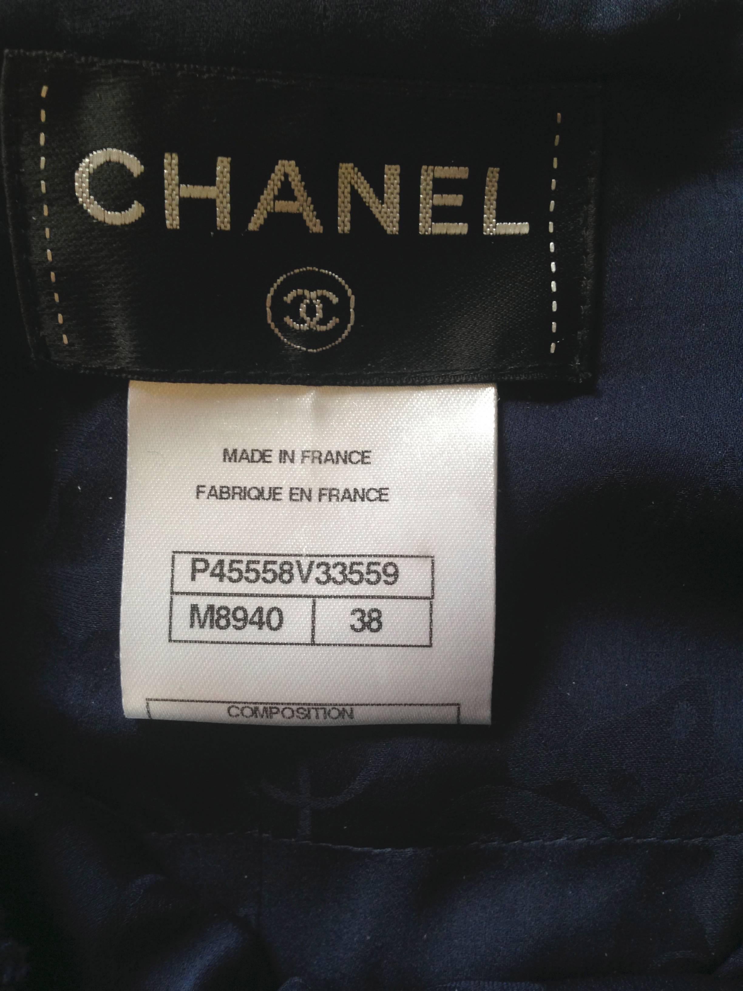 Chanel 2014 Blue and Black Fantasy Tweed Boucle Dress With Shoulder Straps FR 38 4