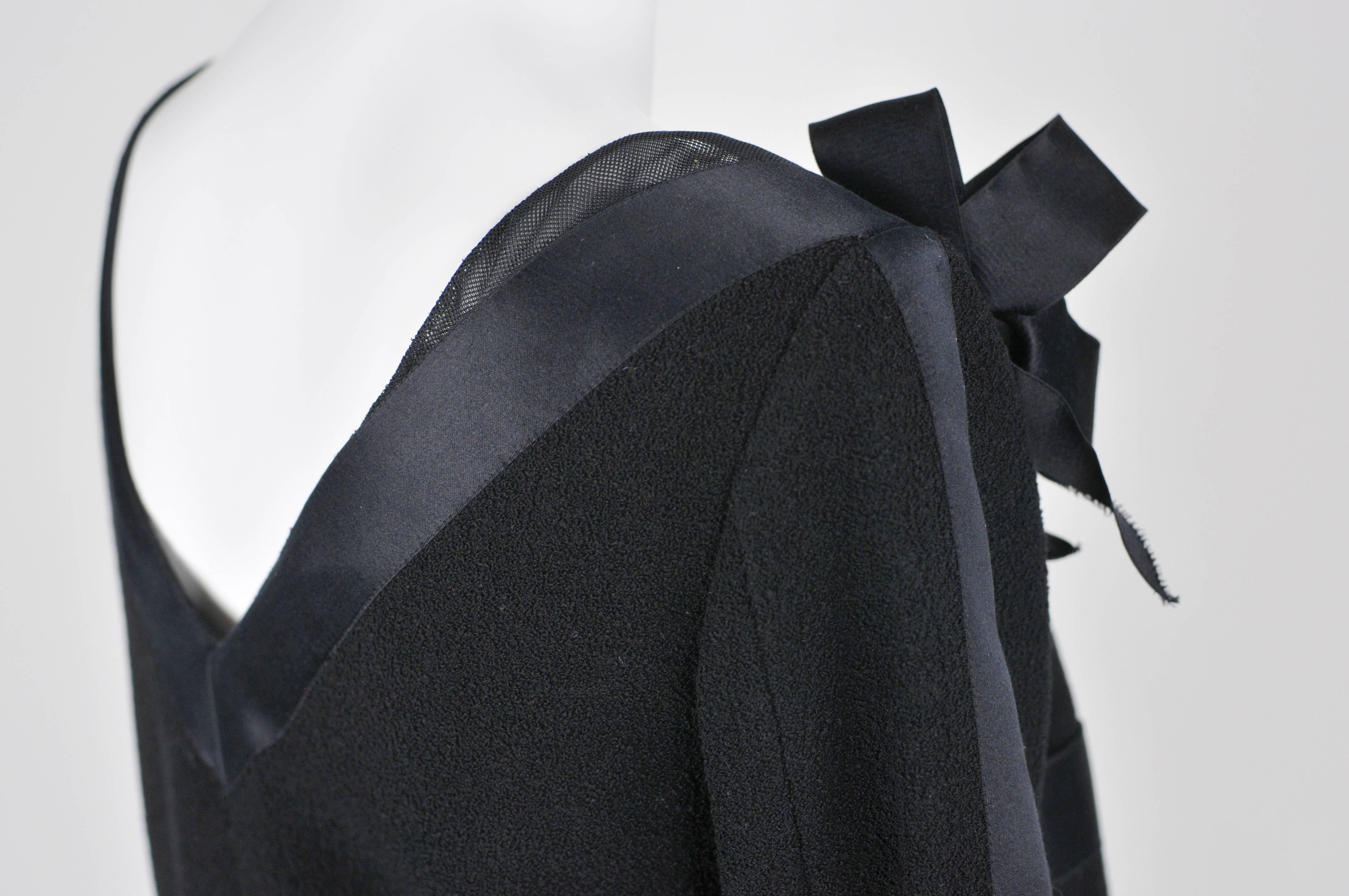 2011A Chanel Wool Boucle Jacket w/Blk Satin Ribbon Trim & Gripoix Buttons FR 38 1