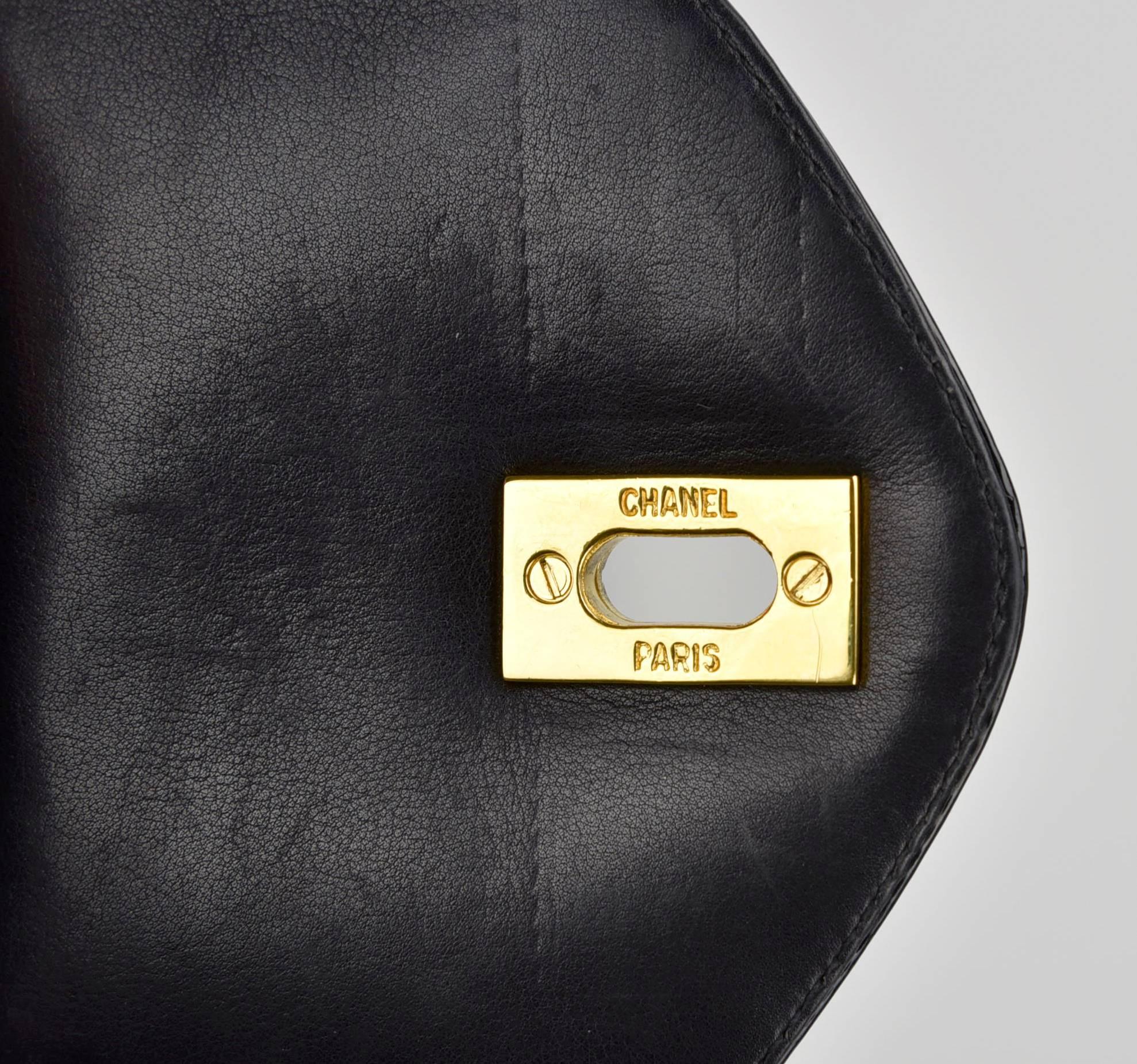 Circa 1996 Chanel Black Patent Oversized Classic Shoulder Bag For Sale 2