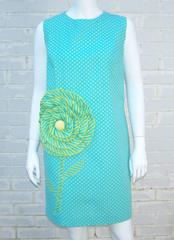 c.1980 Mod Pop Art Cotton Polka Dot Shift Dress