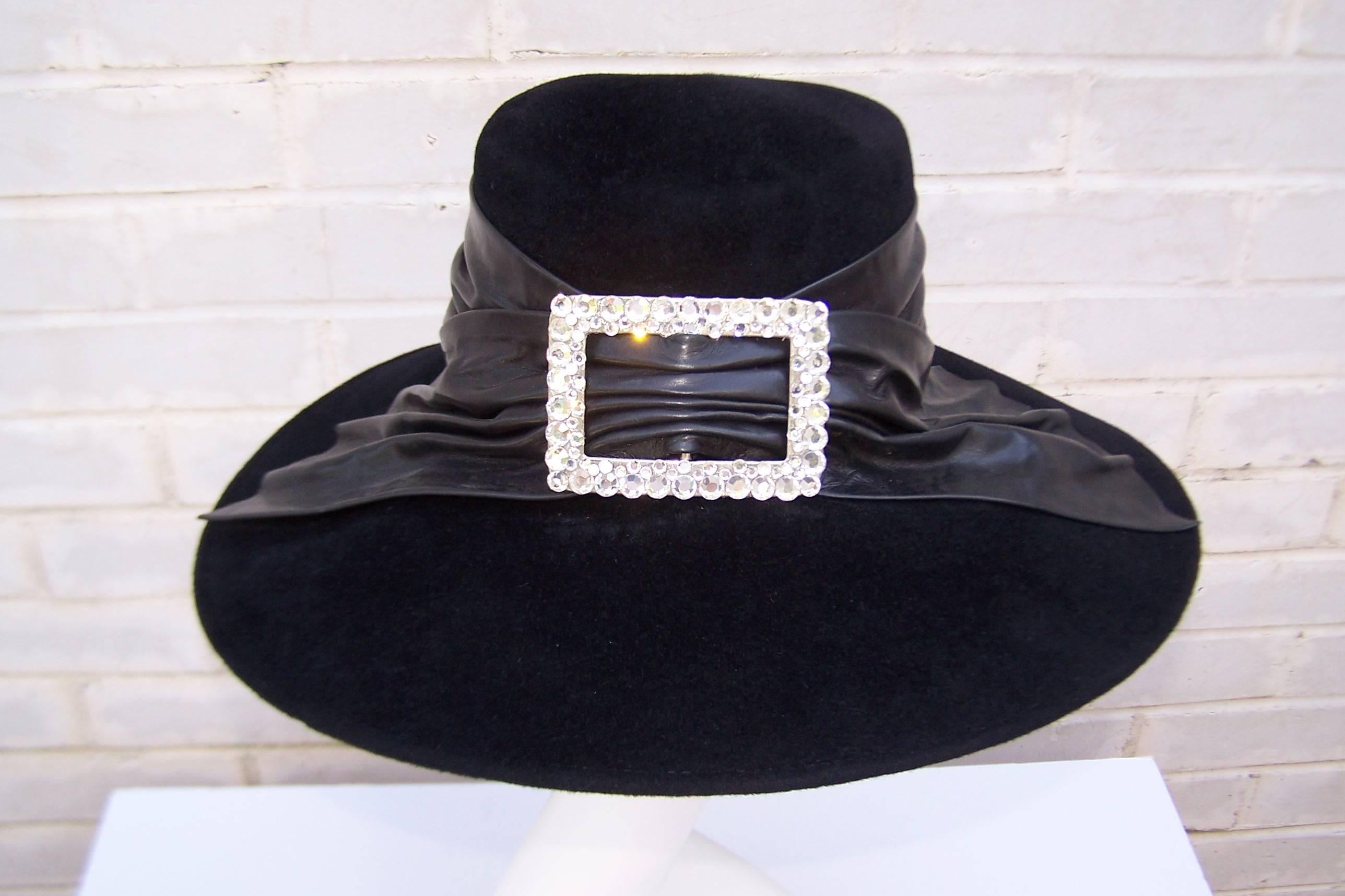 C.1990 Gabriel Amar For Frank Olive Wide Brimmed Pilgrim Style Hat 4