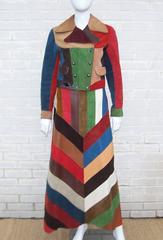 Bohemian C.1970 Patchwork Leather Motorcycle Jacket & Maxi Skirt
