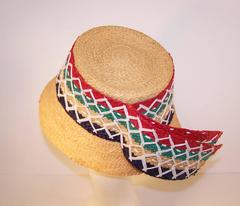 Bunte 1950's Italienisch Stroh Resort tragen Strand Hut