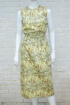 Crisp 1950's Polished Cotton Wiggle Dress