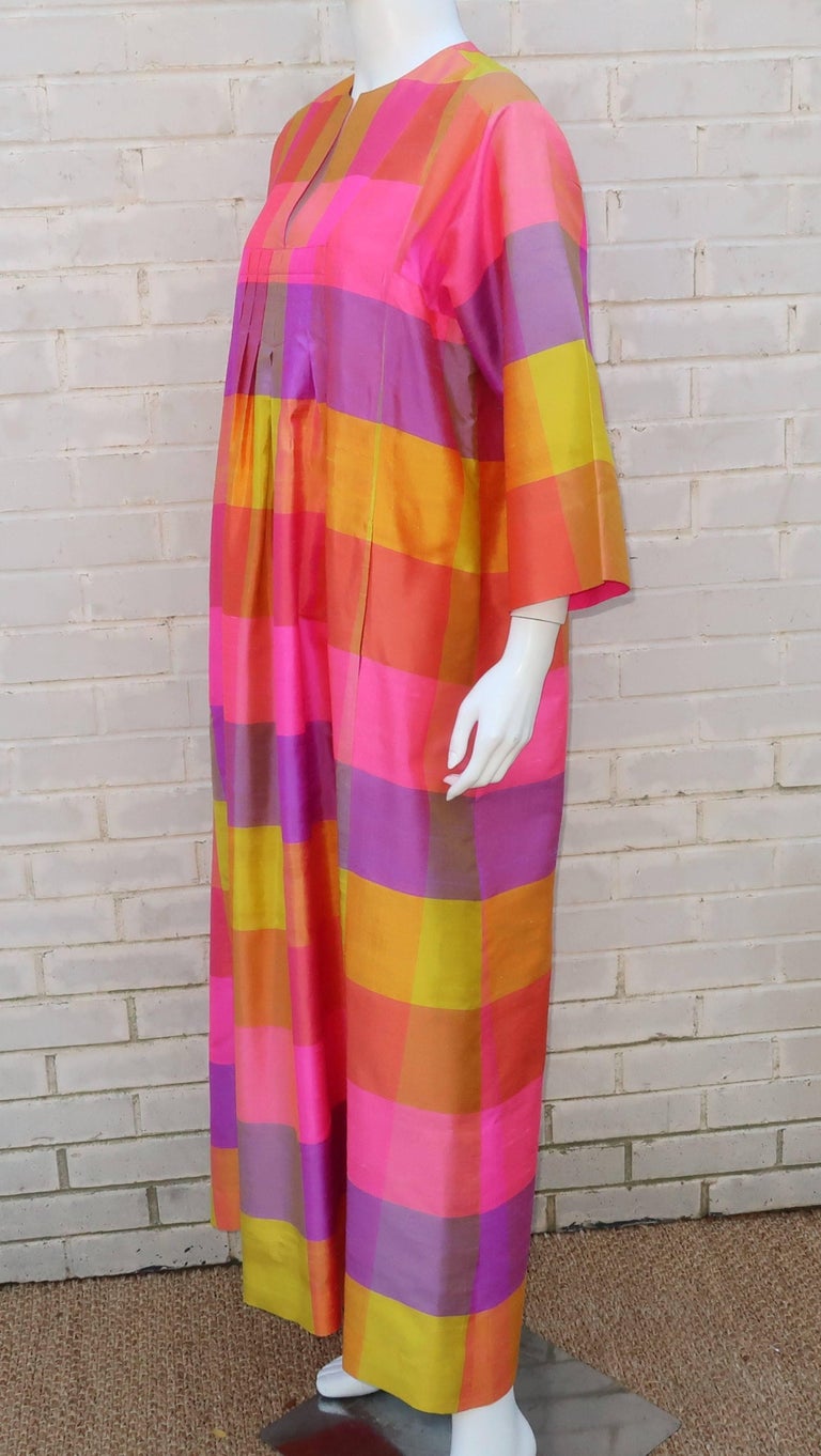 slipper orchid silk kimono kaftan dress by jim thompson Jim