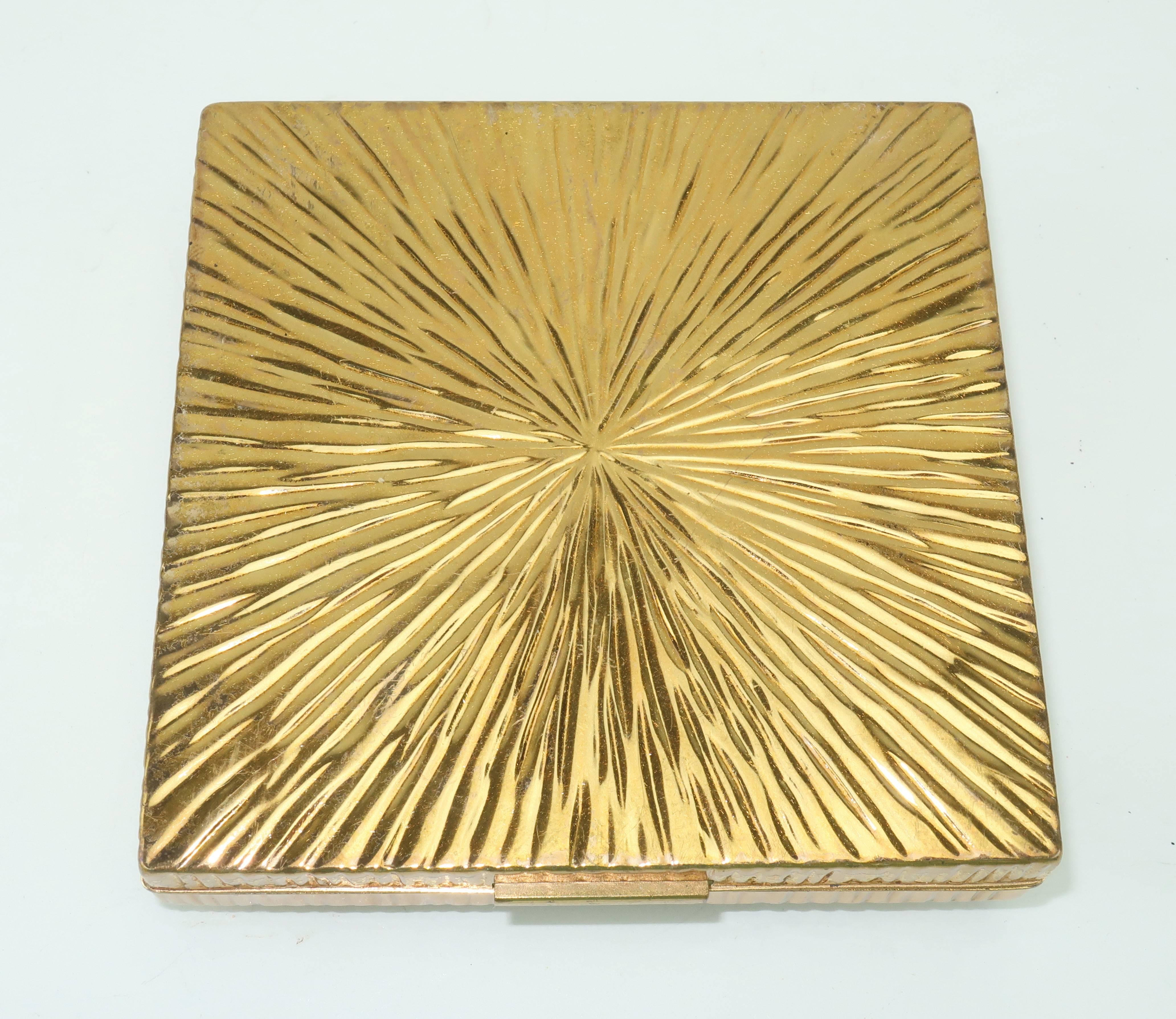 Dazzling 1950s Evans Starburst Mirrored Compact 2