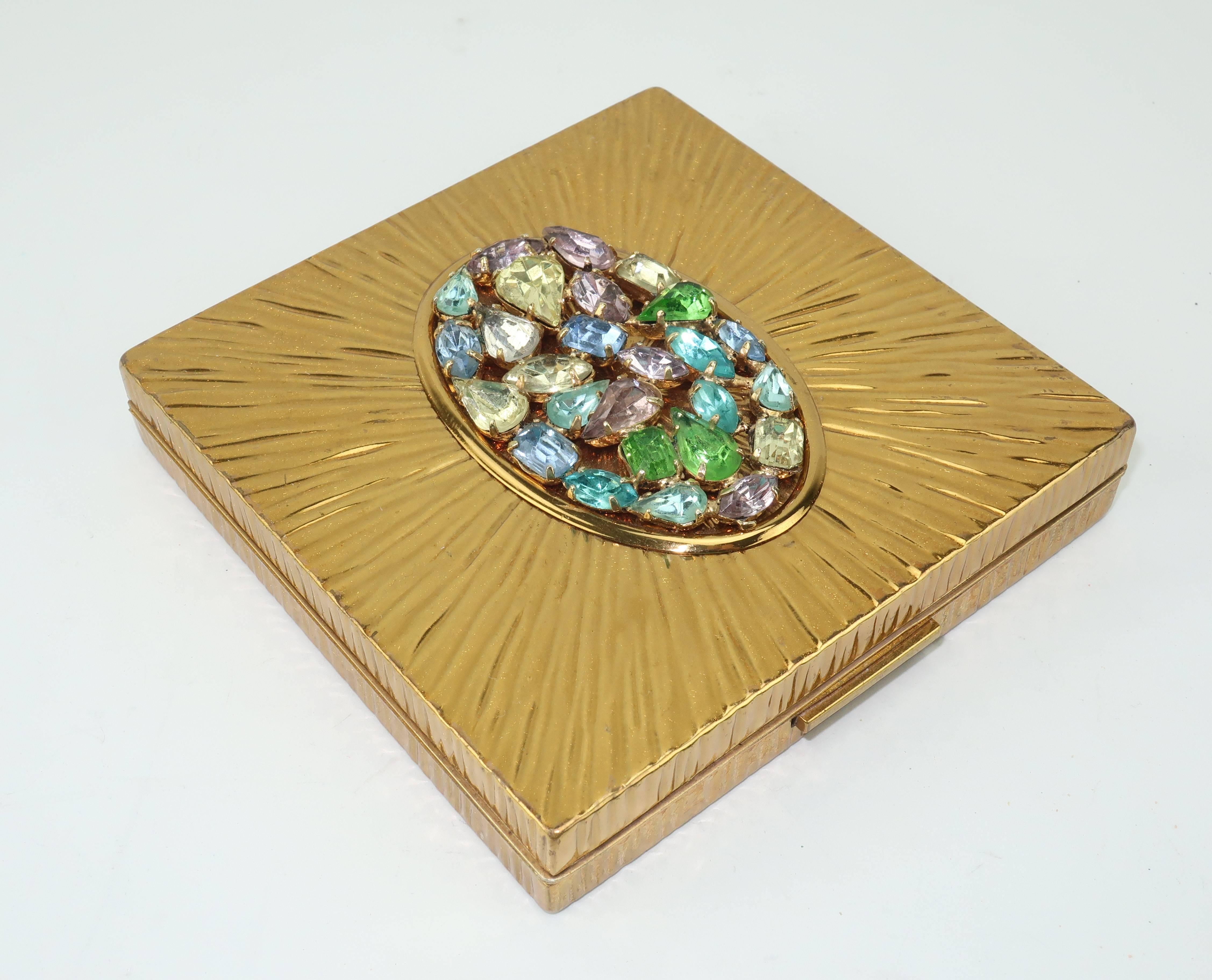 Women's Dazzling 1950s Evans Starburst Mirrored Compact