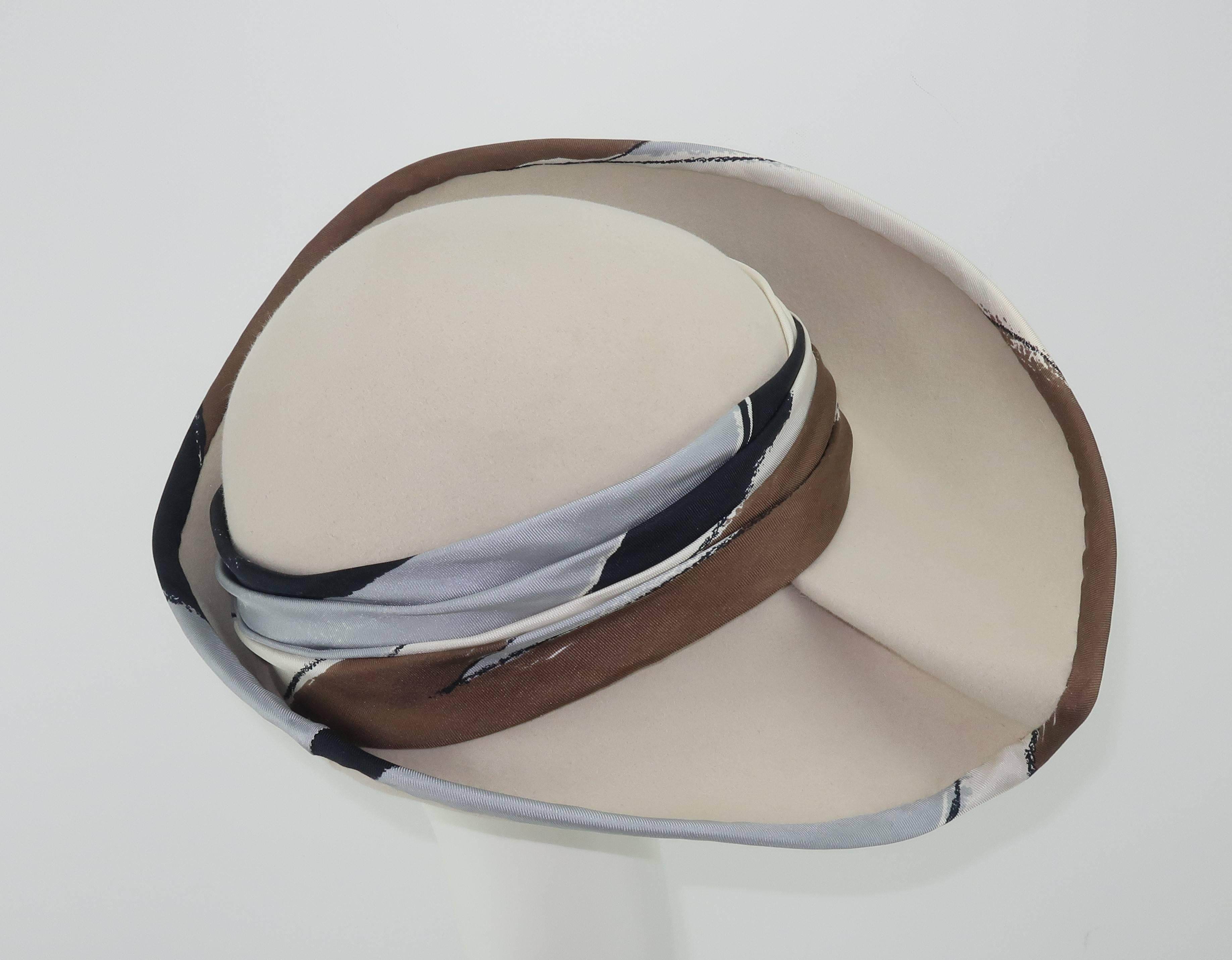 Stylized C.1970 Italian Broad Brimmed Hat In Excellent Condition In Atlanta, GA