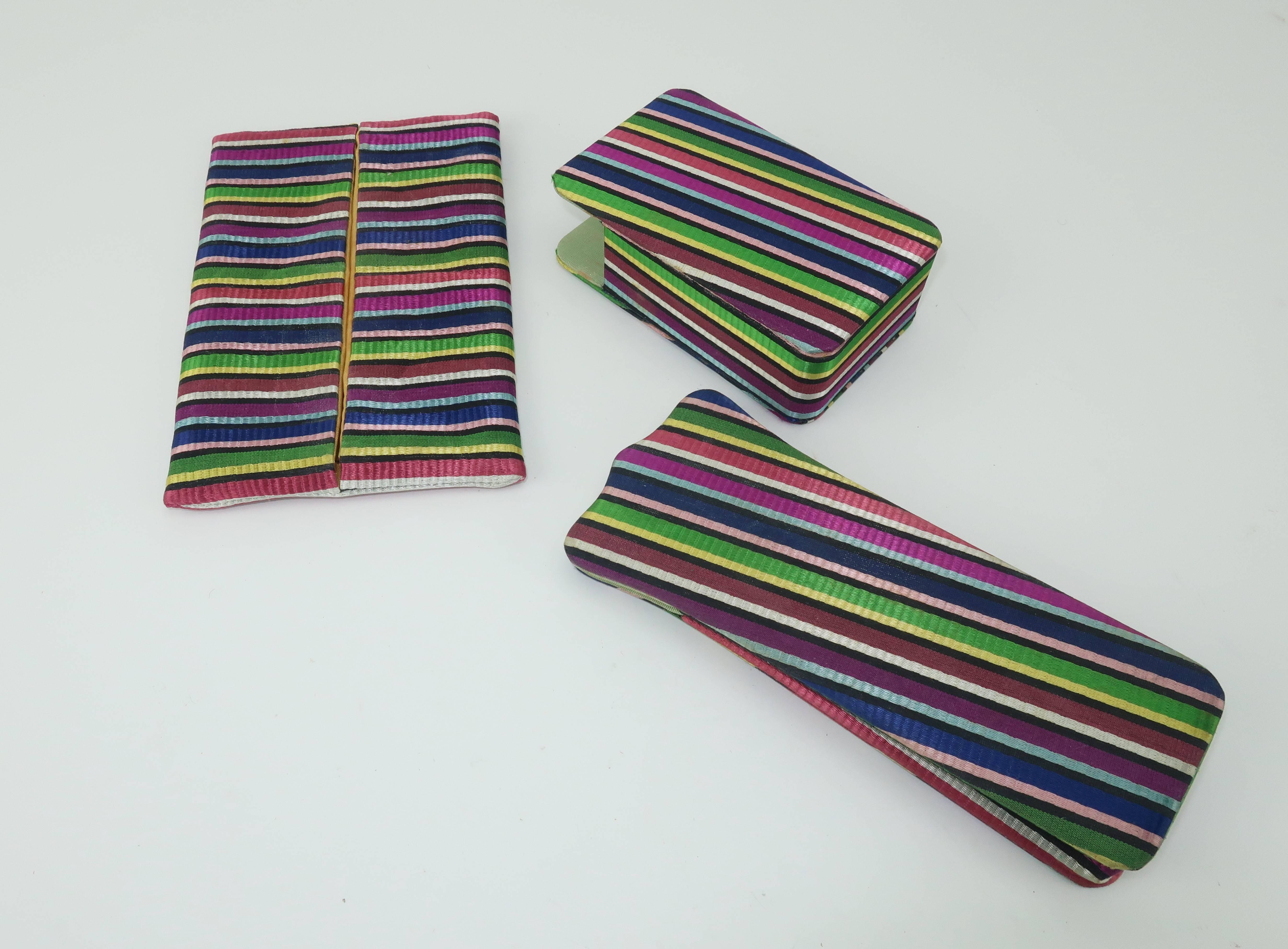 1950's Three Striped Cases for Handbag Accessories In Good Condition In Atlanta, GA