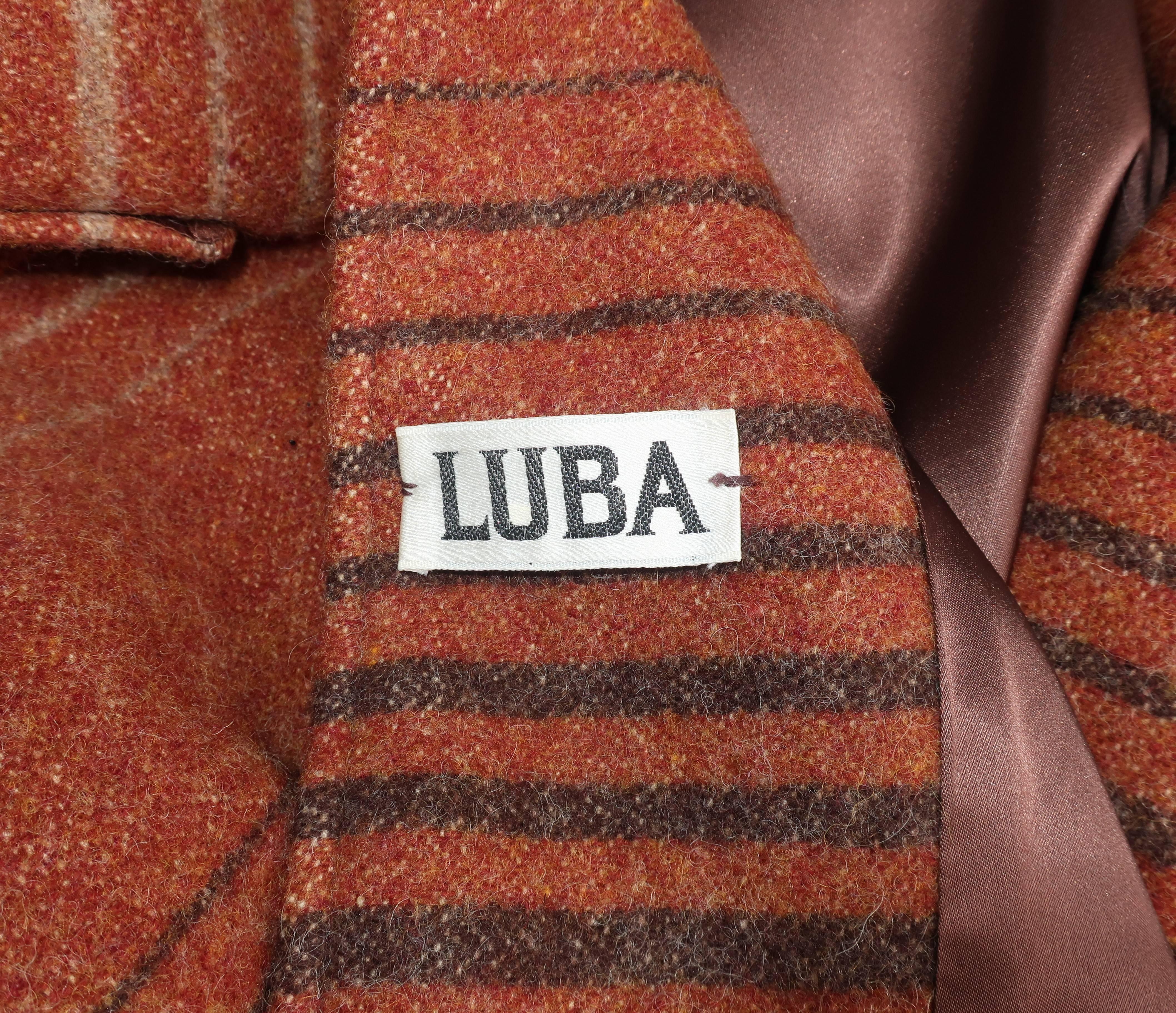 Luba Brown Wool Wrap Coat With Hood, 1970s 3