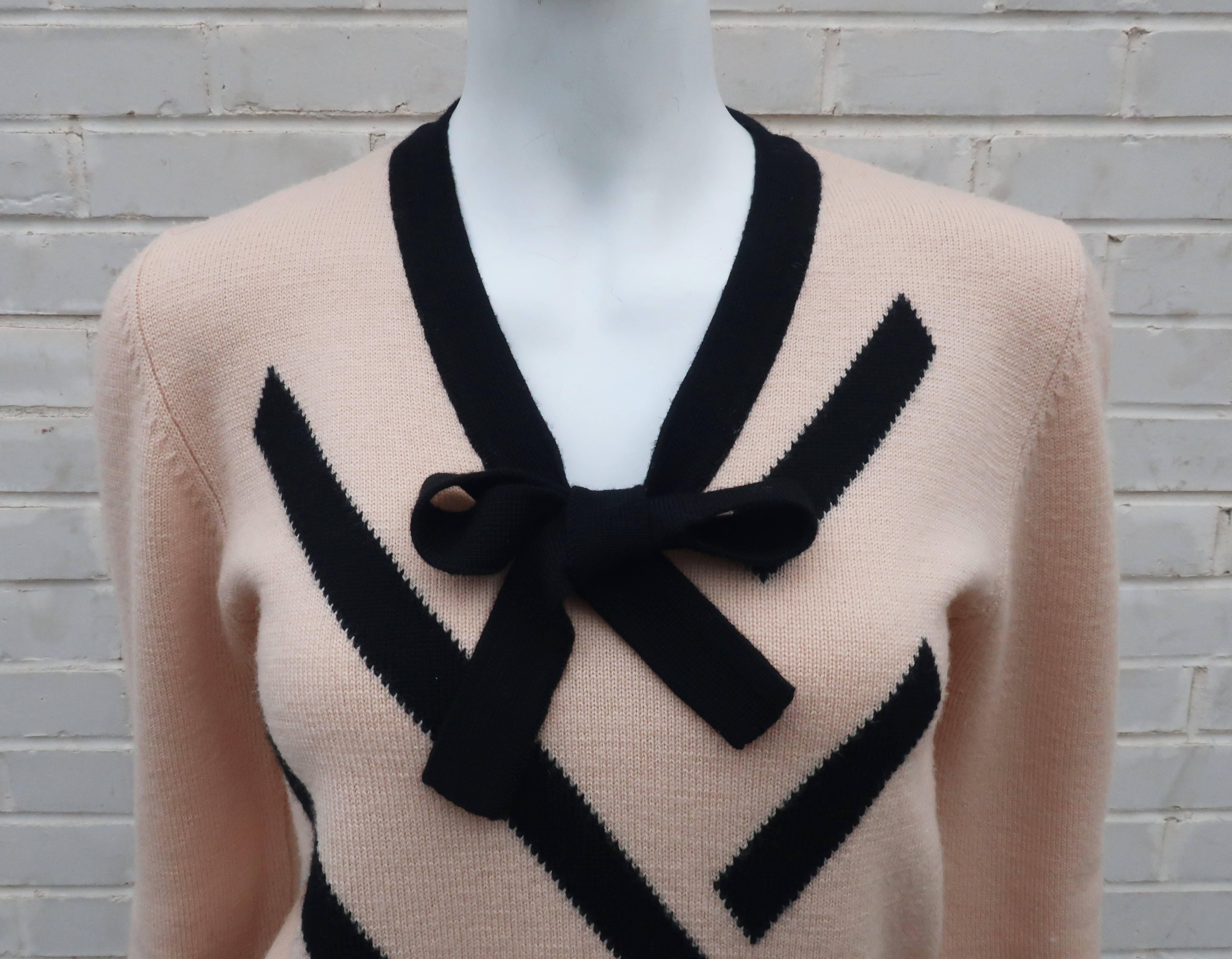 Beige Sonia Rykiel Wool Knit Sweater, 1980s 