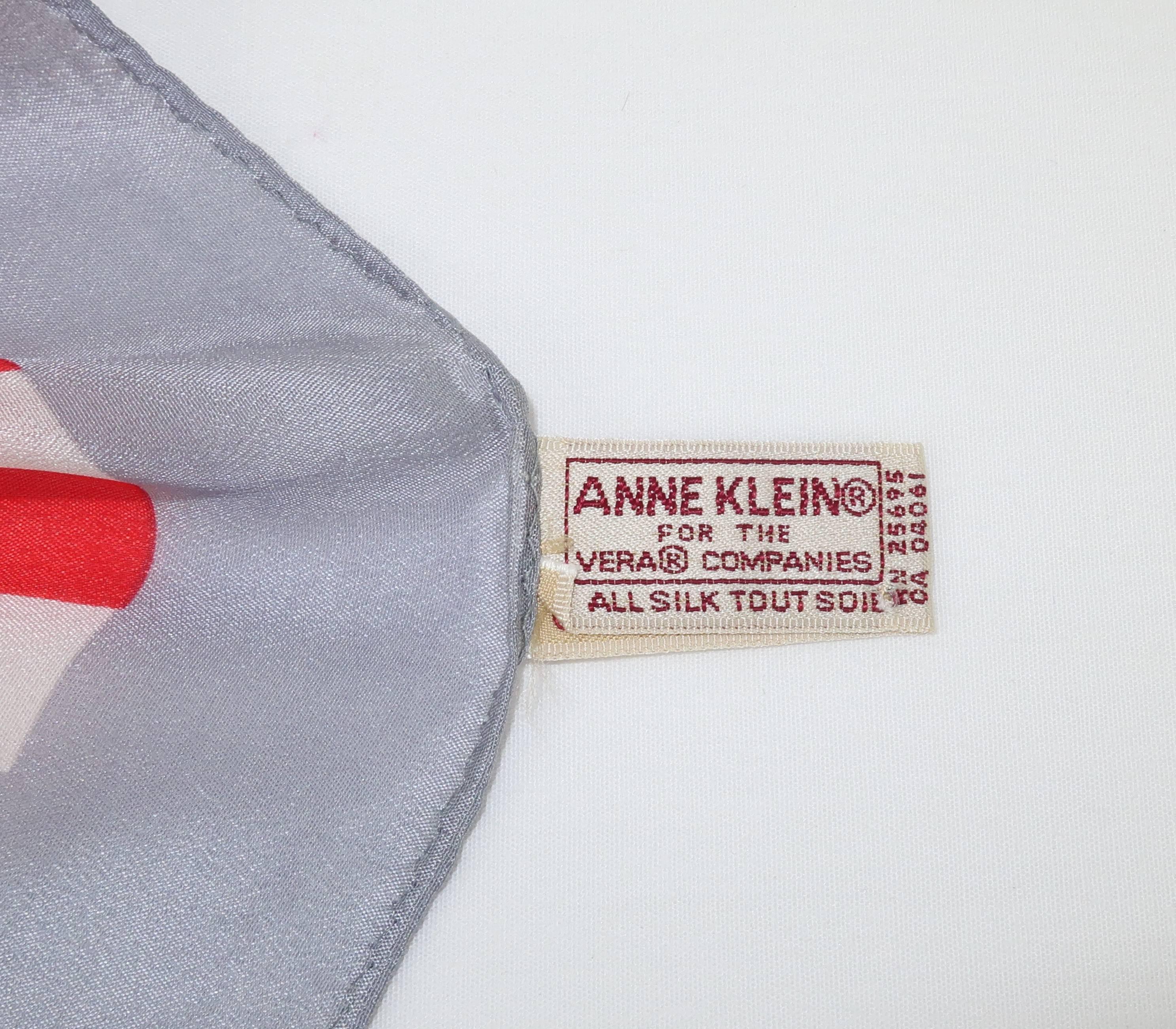 Anne Klein Long Striped Silk Scarf for Vera, Circa 1970  2