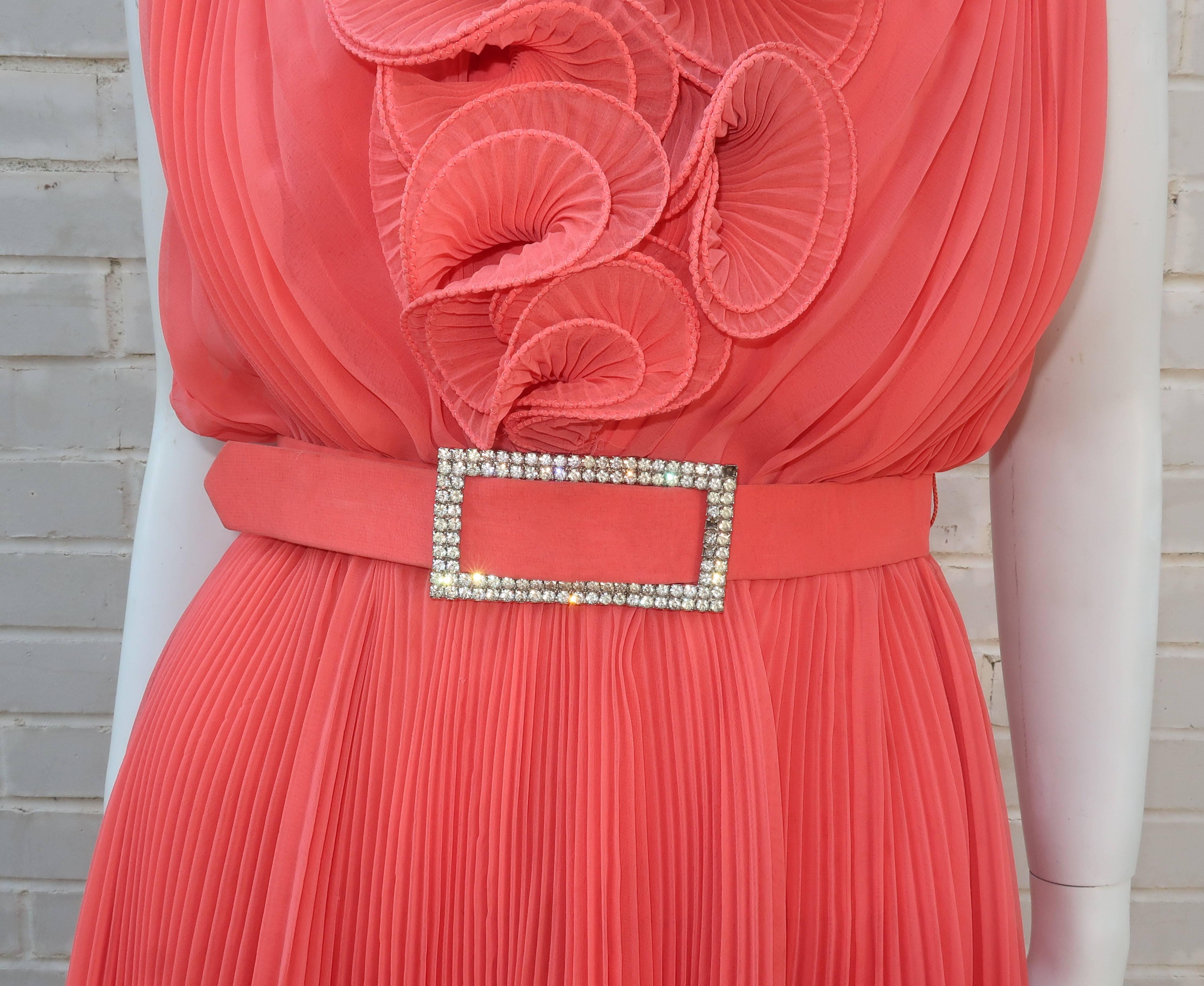 coral cocktail dress