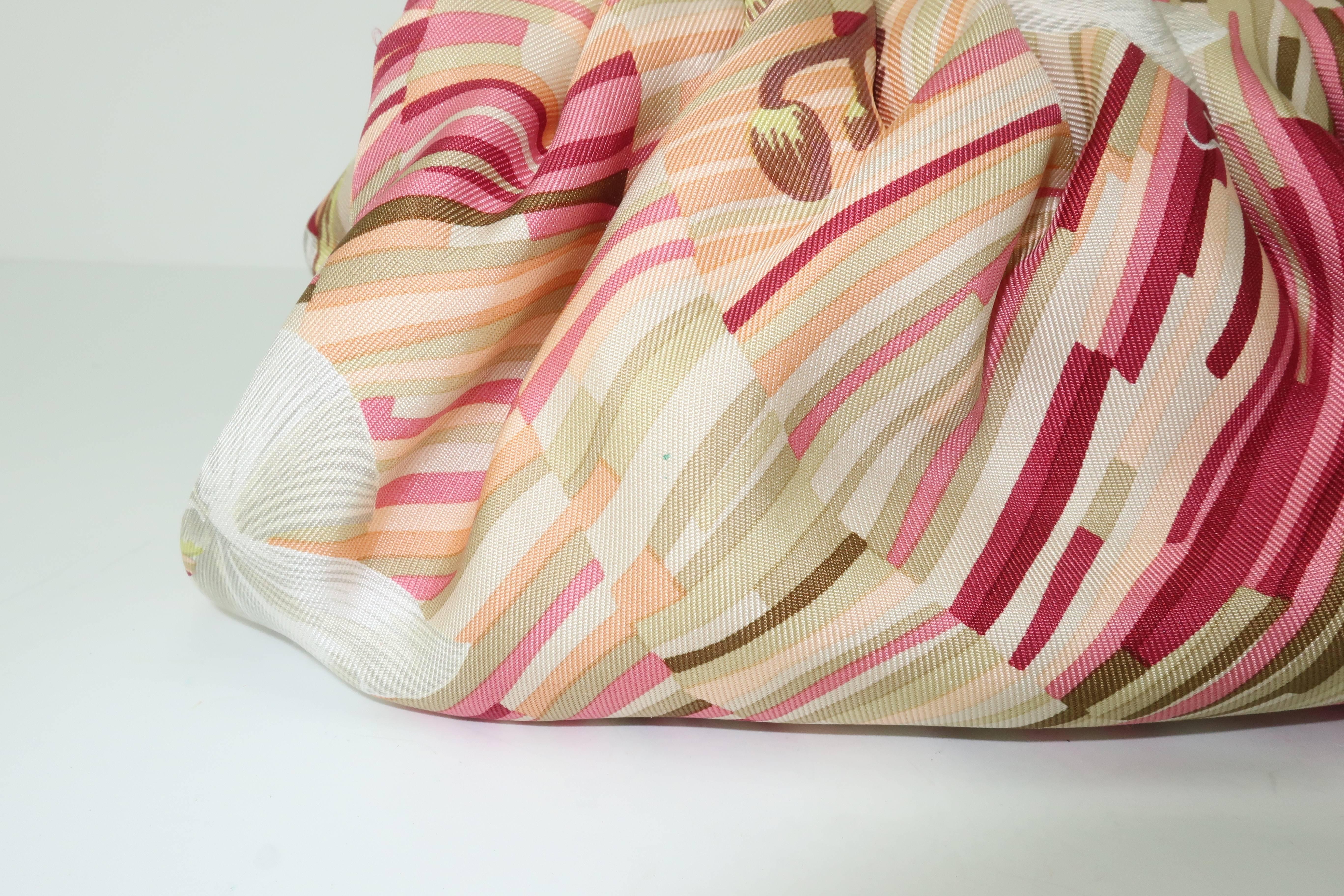 Judith Leiber Tropical Silk Handbag With Art Deco Style Frame 4