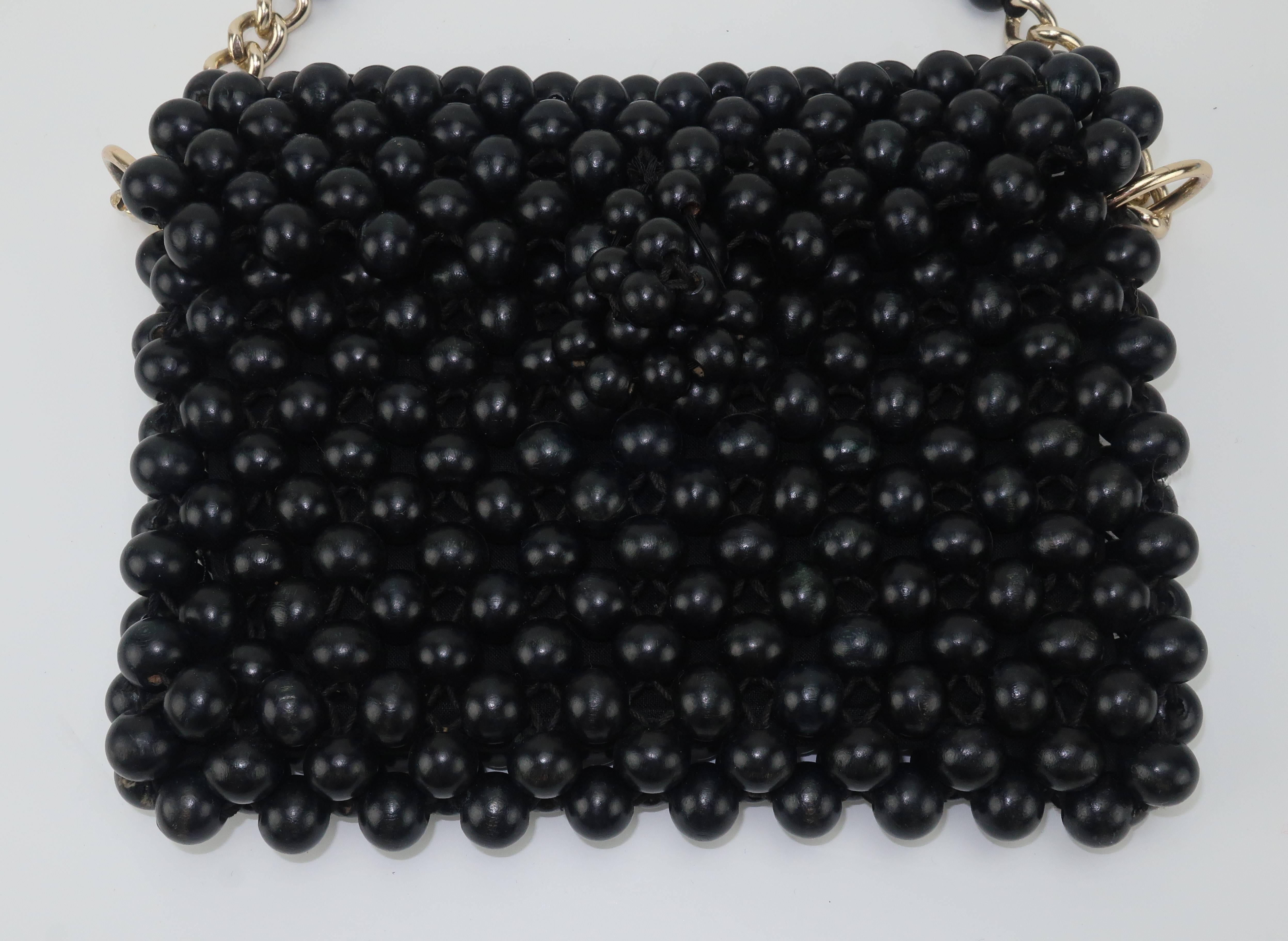 wood bead purse