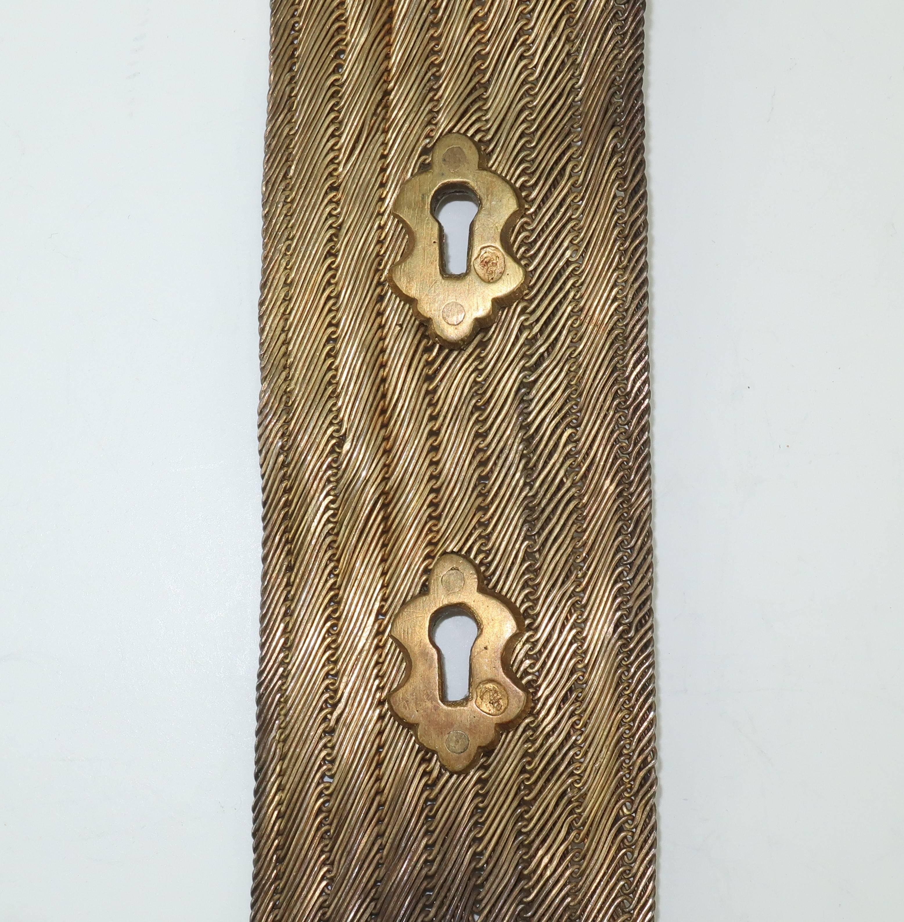 Women's Antique C.1900 Turkish Gilt Silver Trabzon Wire Mesh Belt
