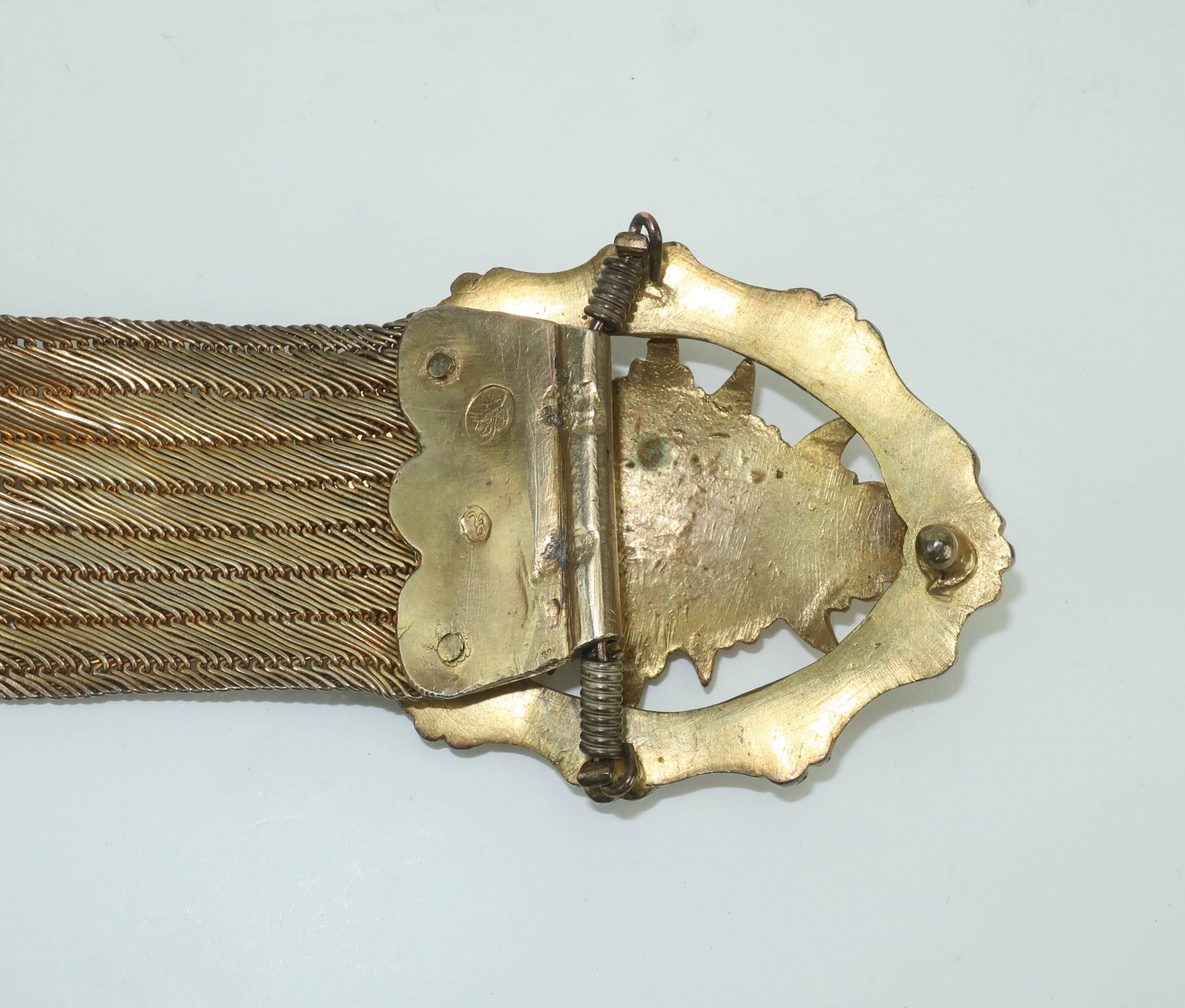 Antique C.1900 Turkish Gilt Silver Trabzon Wire Mesh Belt In Good Condition In Atlanta, GA