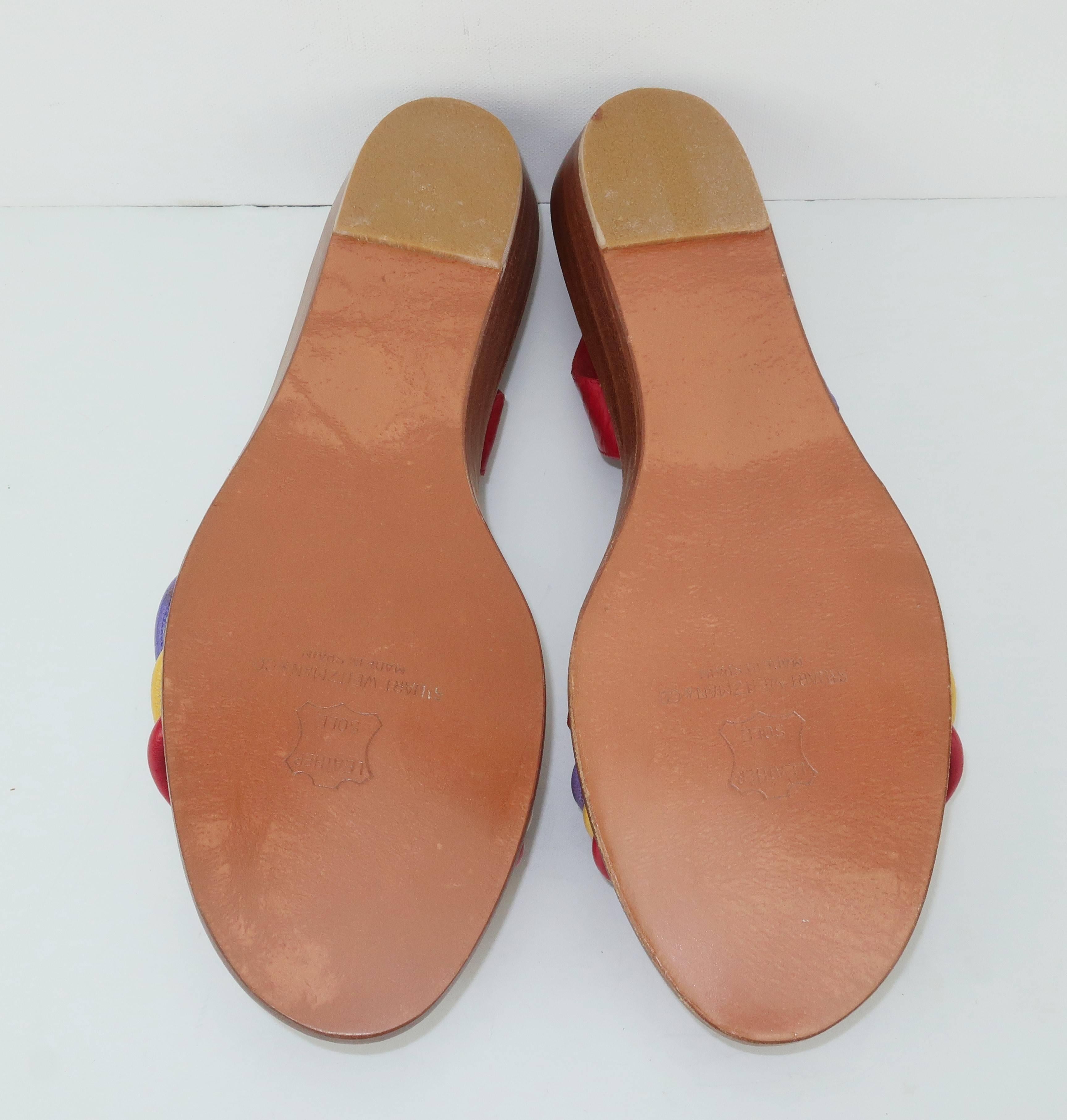 Stuart Weitzman Multi Color Leather Sandals  1