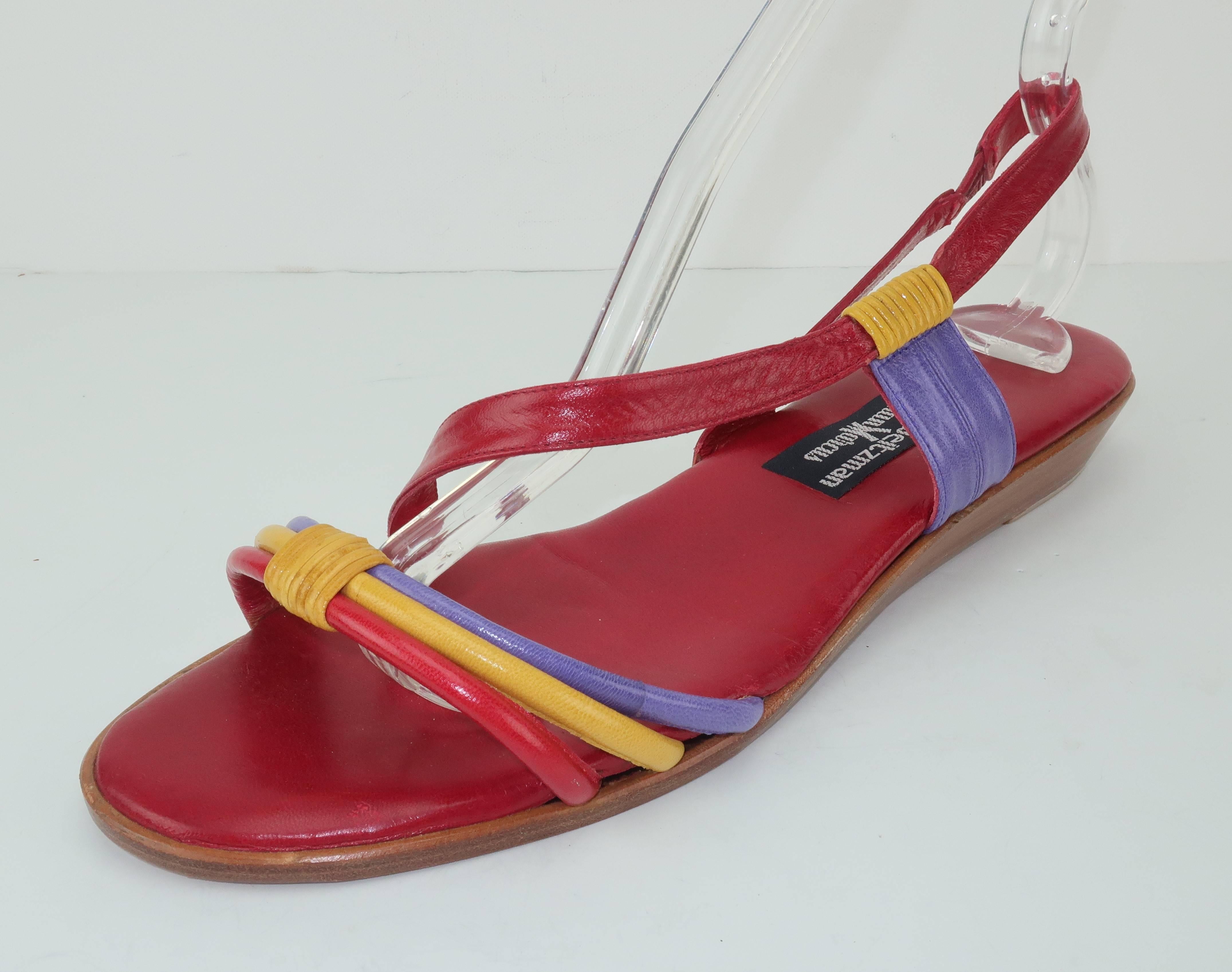 Stuart Weitzman Multi Color Leather Sandals  4
