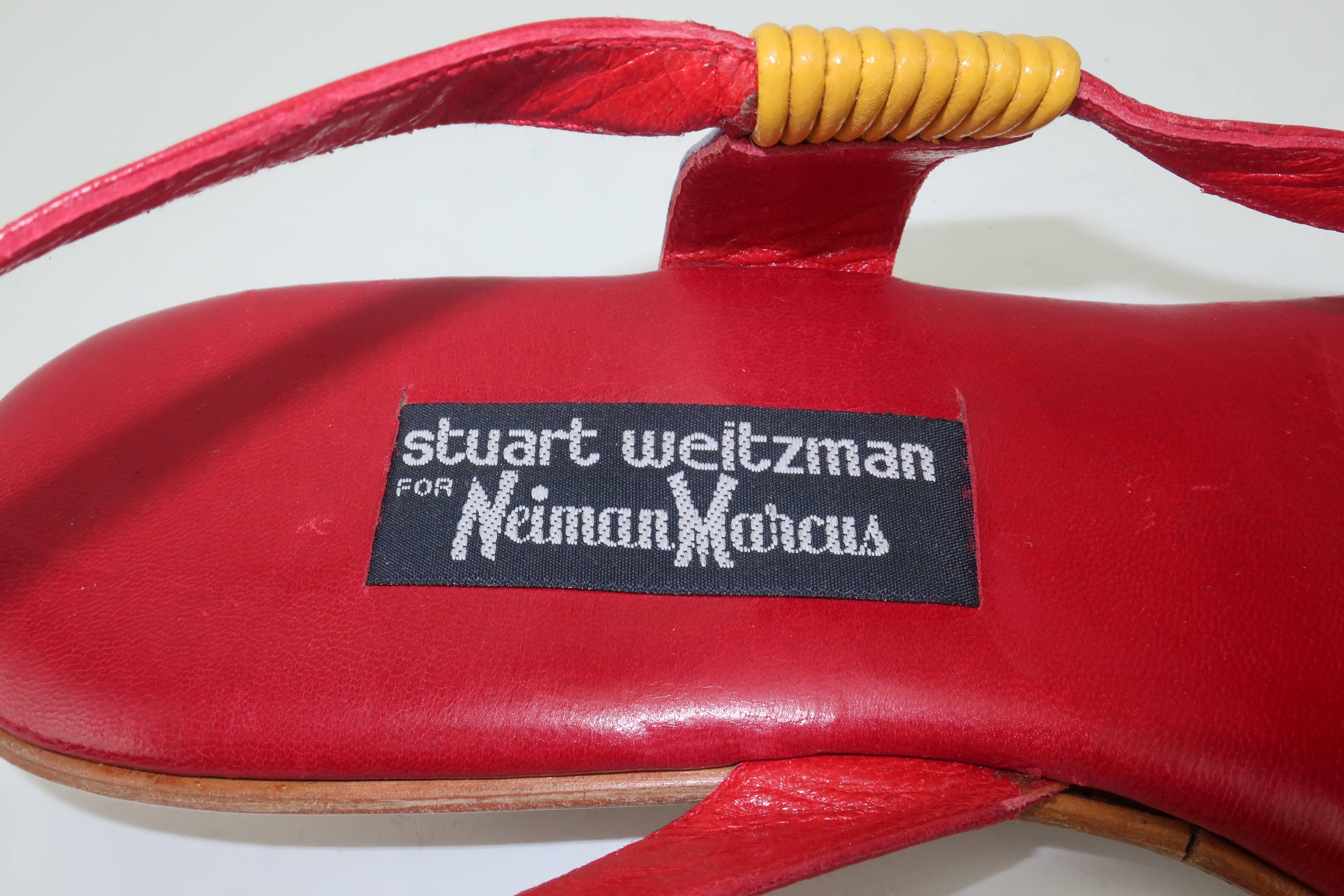 Stuart Weitzman Multi Color Leather Sandals  5