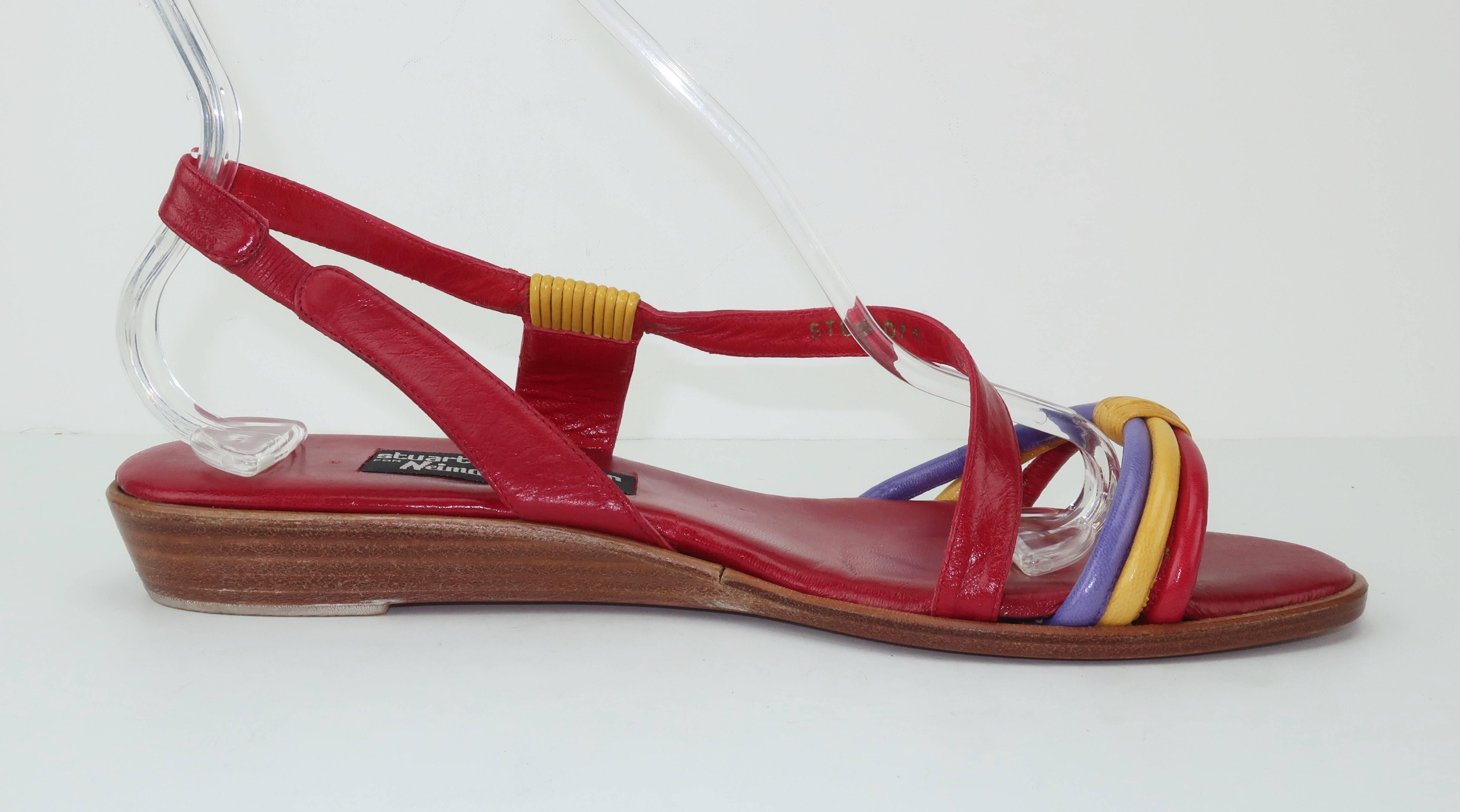 Stuart Weitzman Multi Color Leather Sandals  2