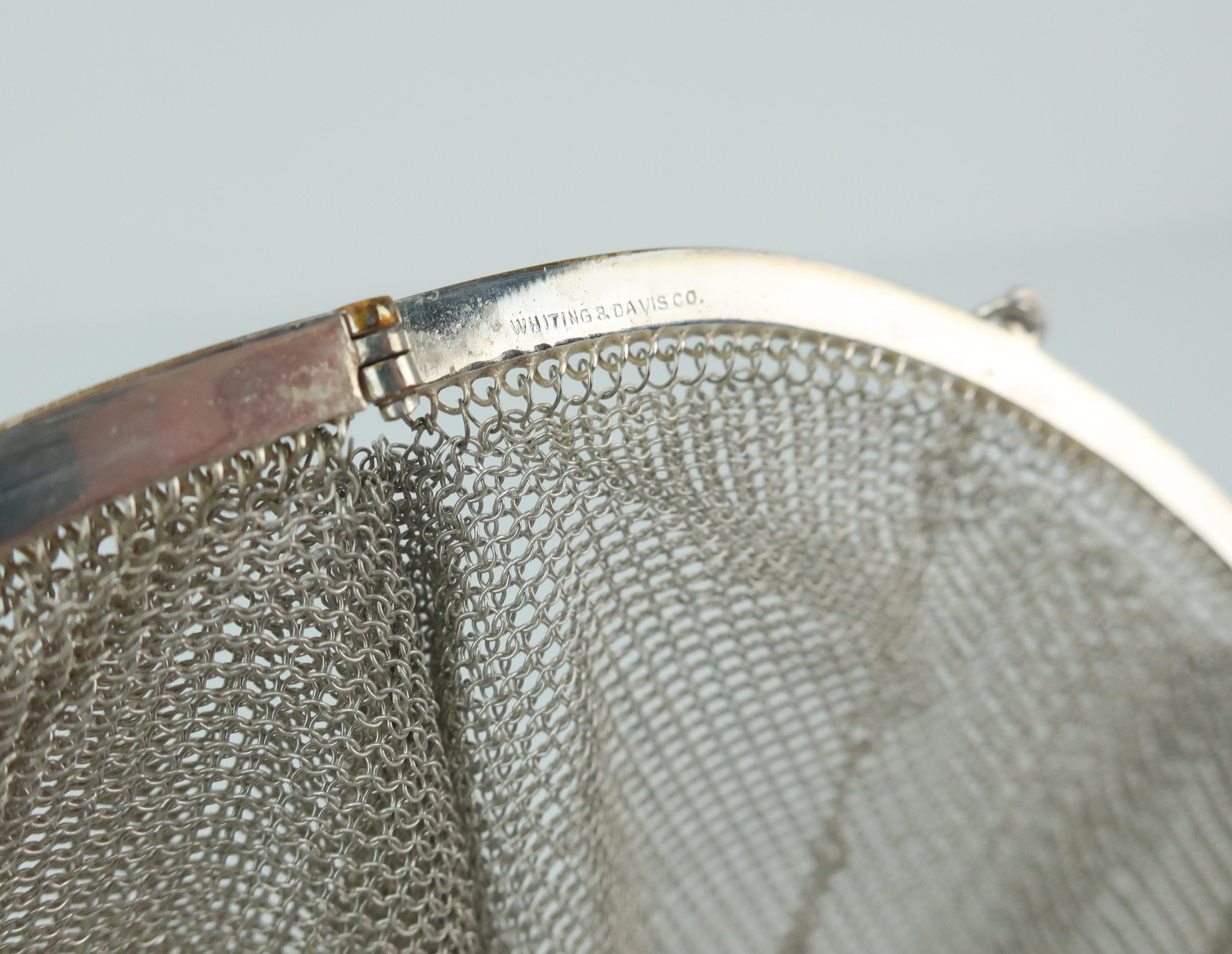 Art Deco 1920's Whiting & Davis Silver Mesh Chain Mail Flapper Handbag 6