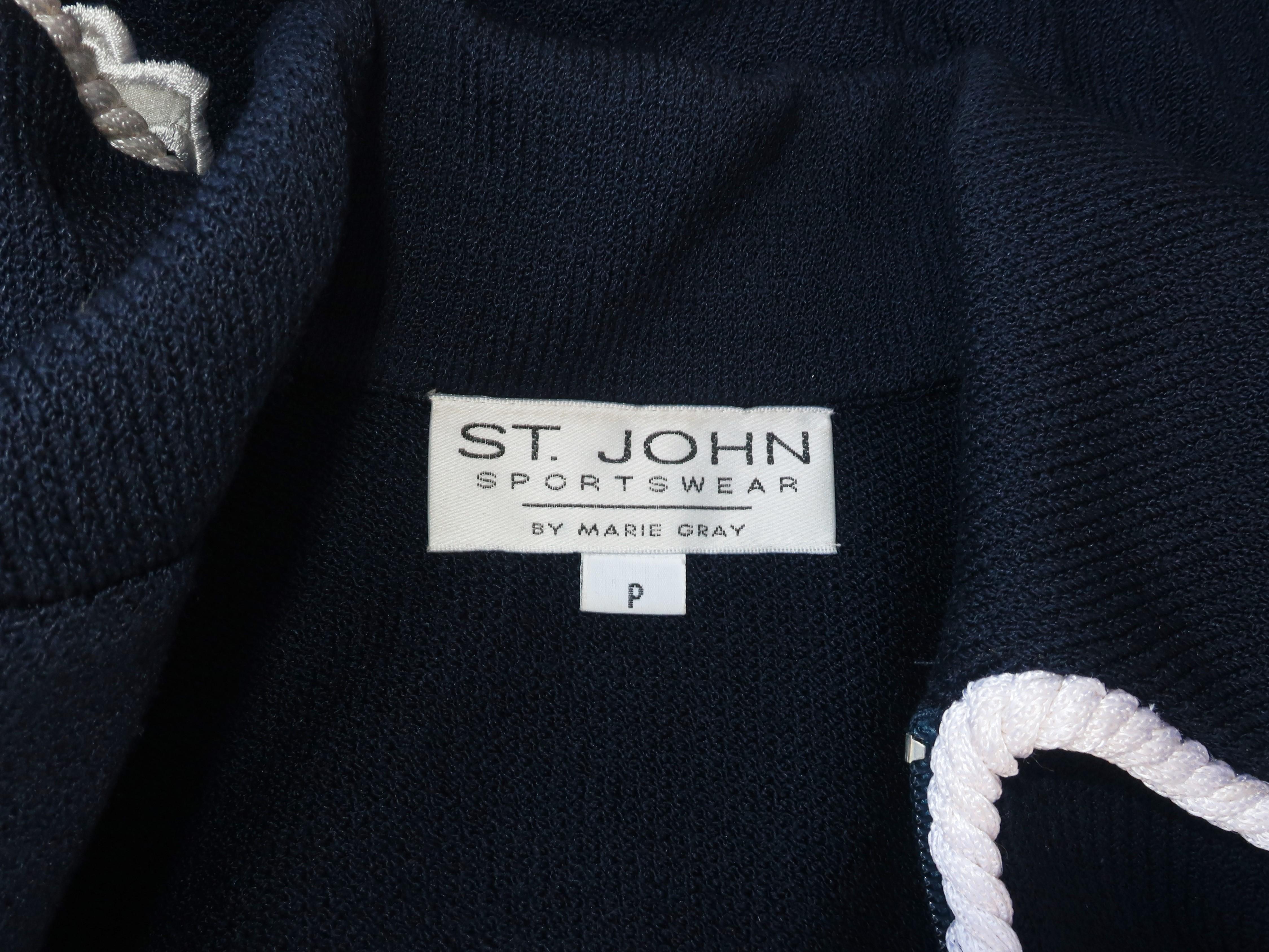 Sporty 1990's St. John Knit Nautical Blue Cardigan Lounge Suit 7