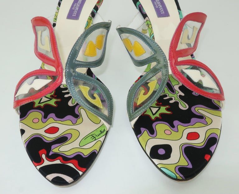 Emilio Pucci Patent Leather Butterfly Mules Shoes Sz 39 1/2 at - Main Image