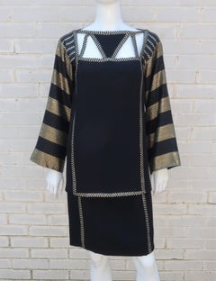 Bob Mackie Black & Gold Lamé Dress, 1970’s