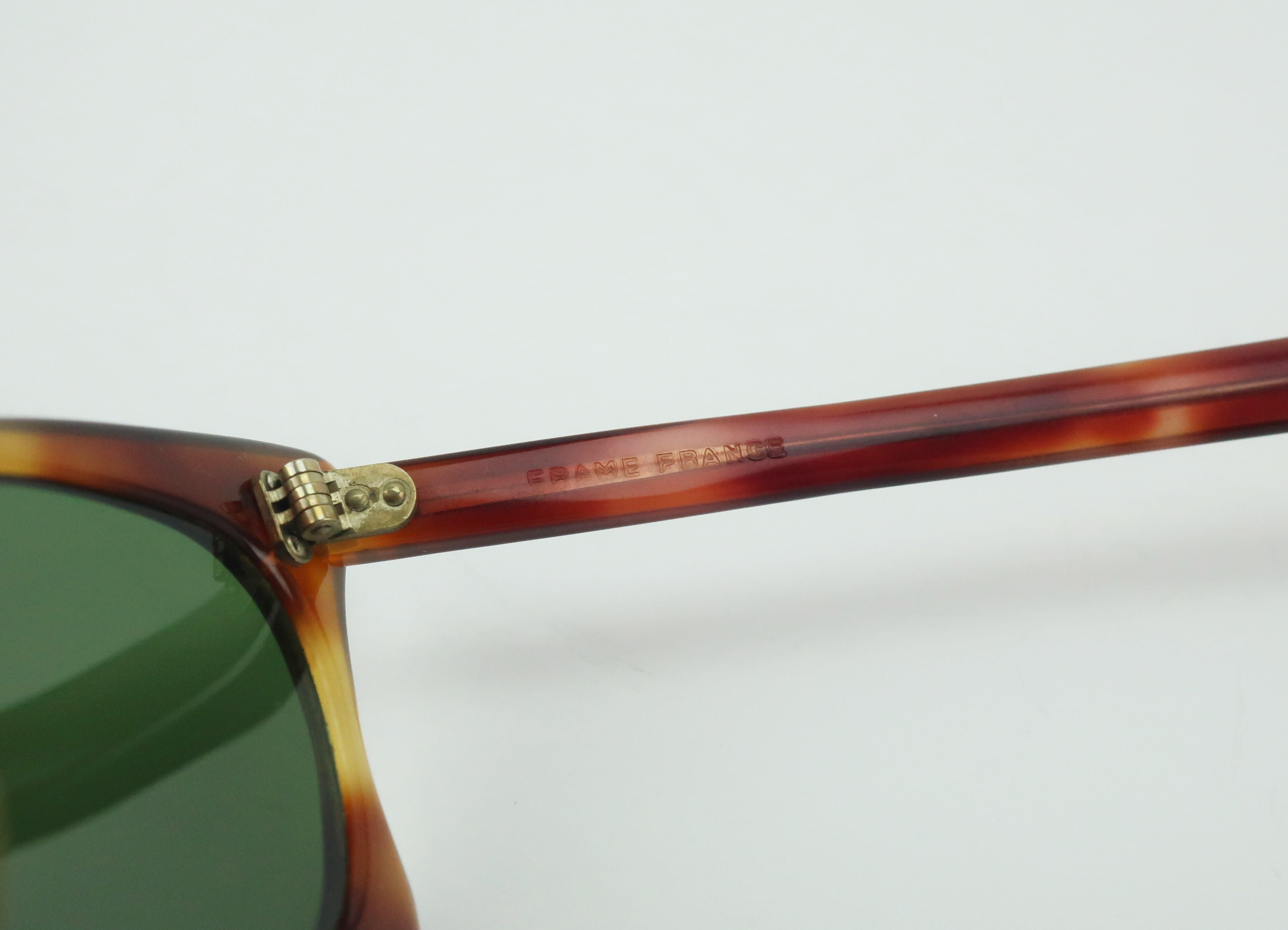 Sculptural French Faux Tortoise Cat Eye Sunglasses, 1950s  4