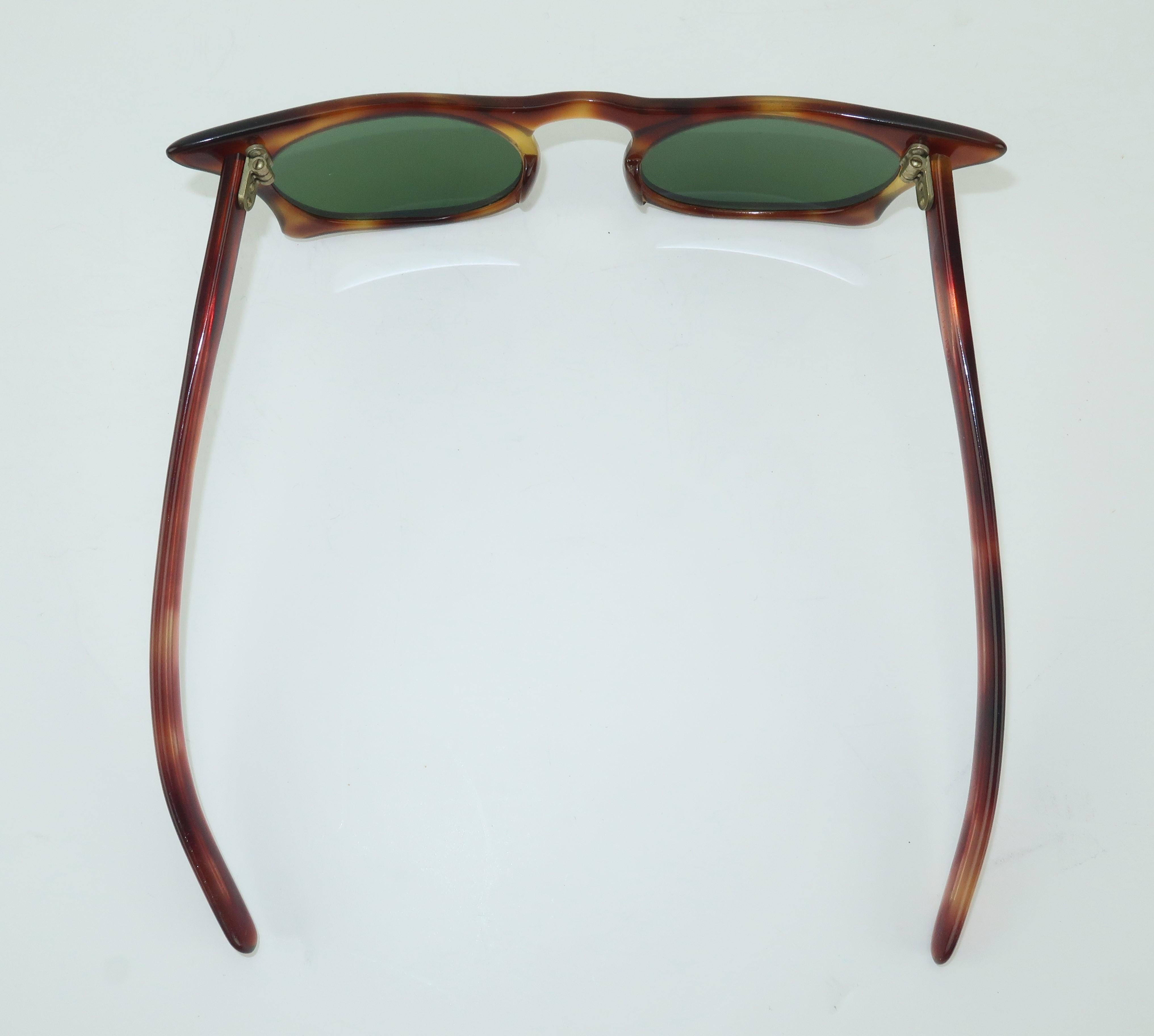 Sculptural French Faux Tortoise Cat Eye Sunglasses, 1950s  5