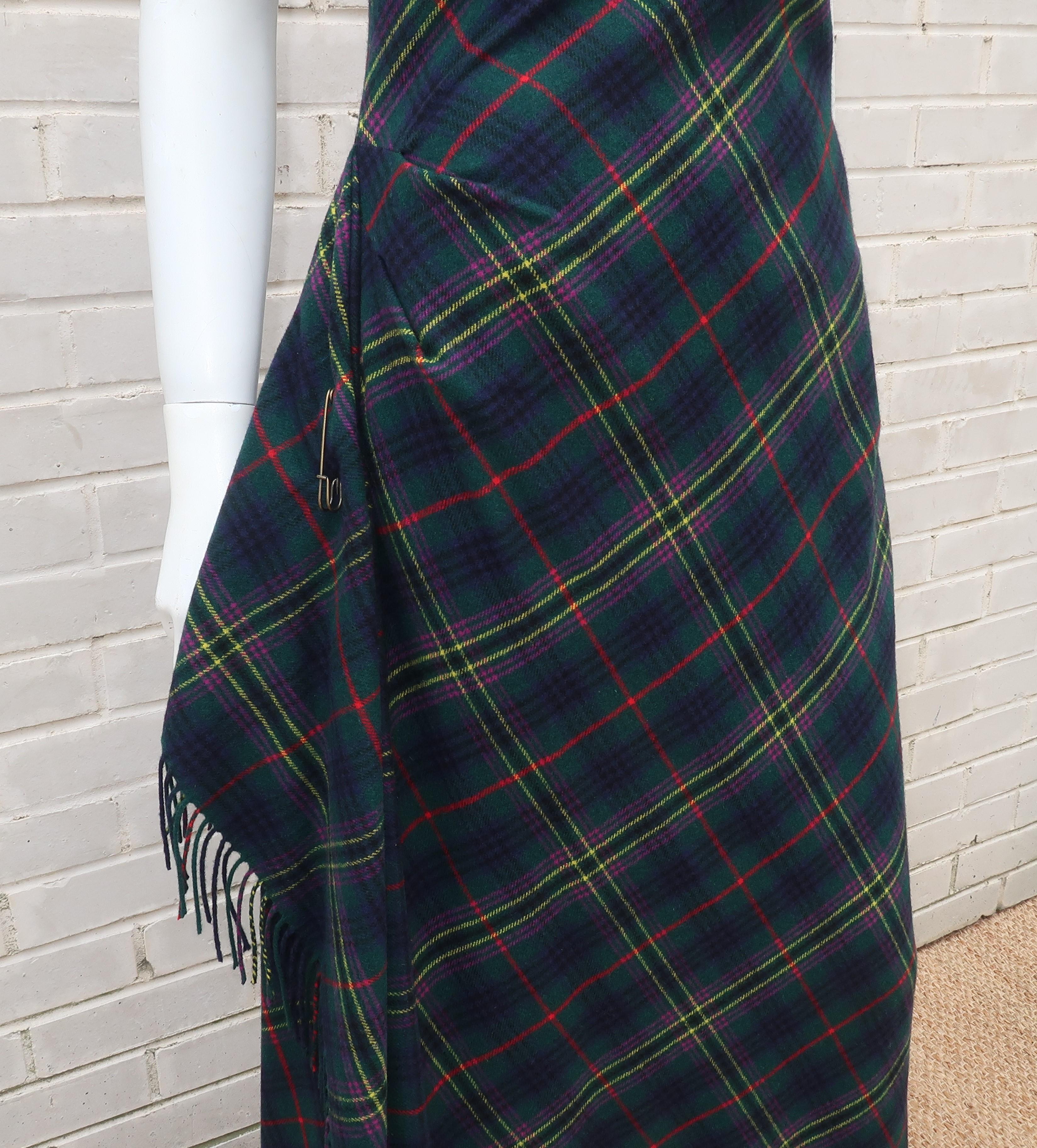 plaid evening gown