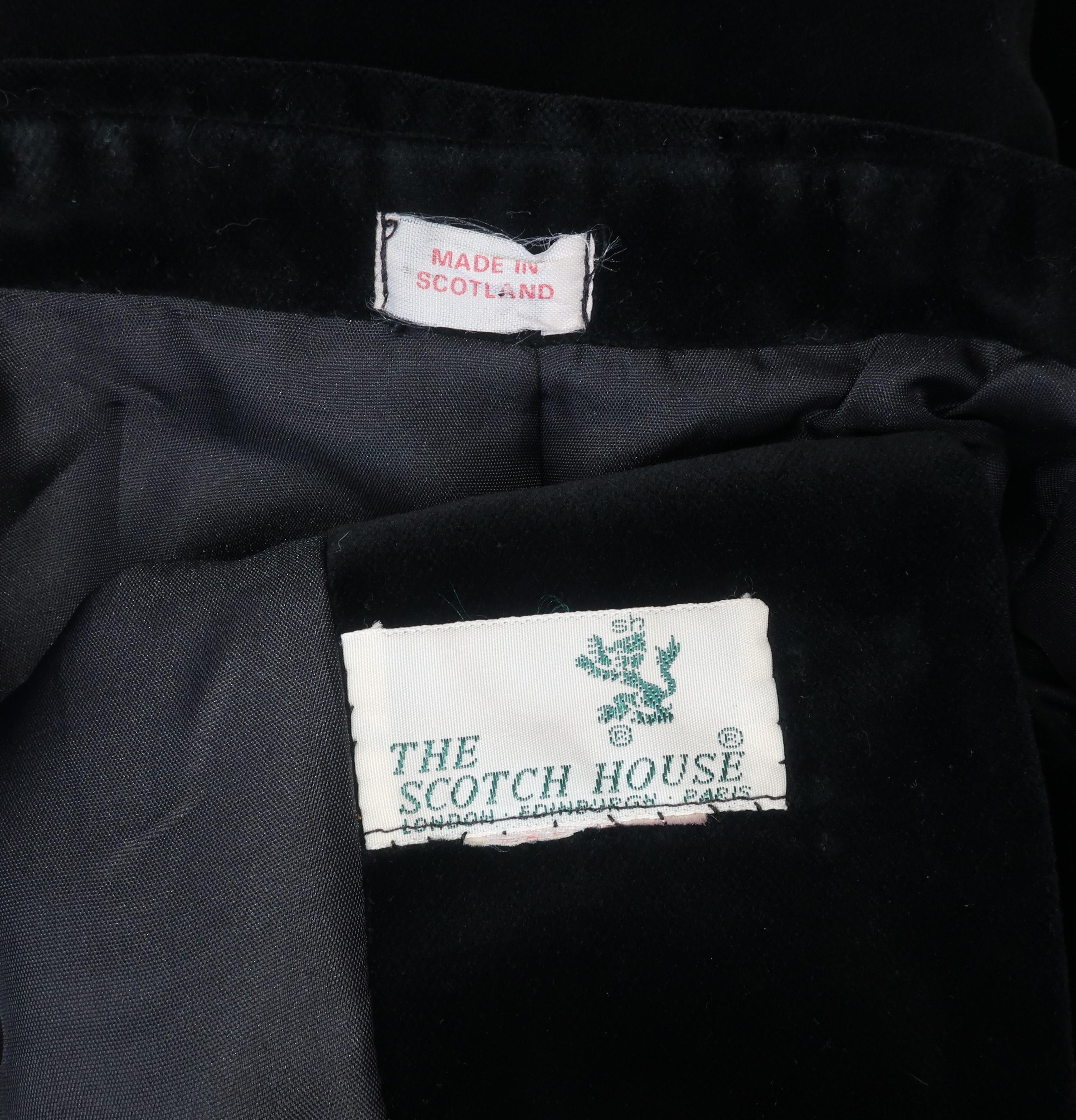 The Scotch House Vintage Black Velvet Scottish Kilt Style Jacket at ...
