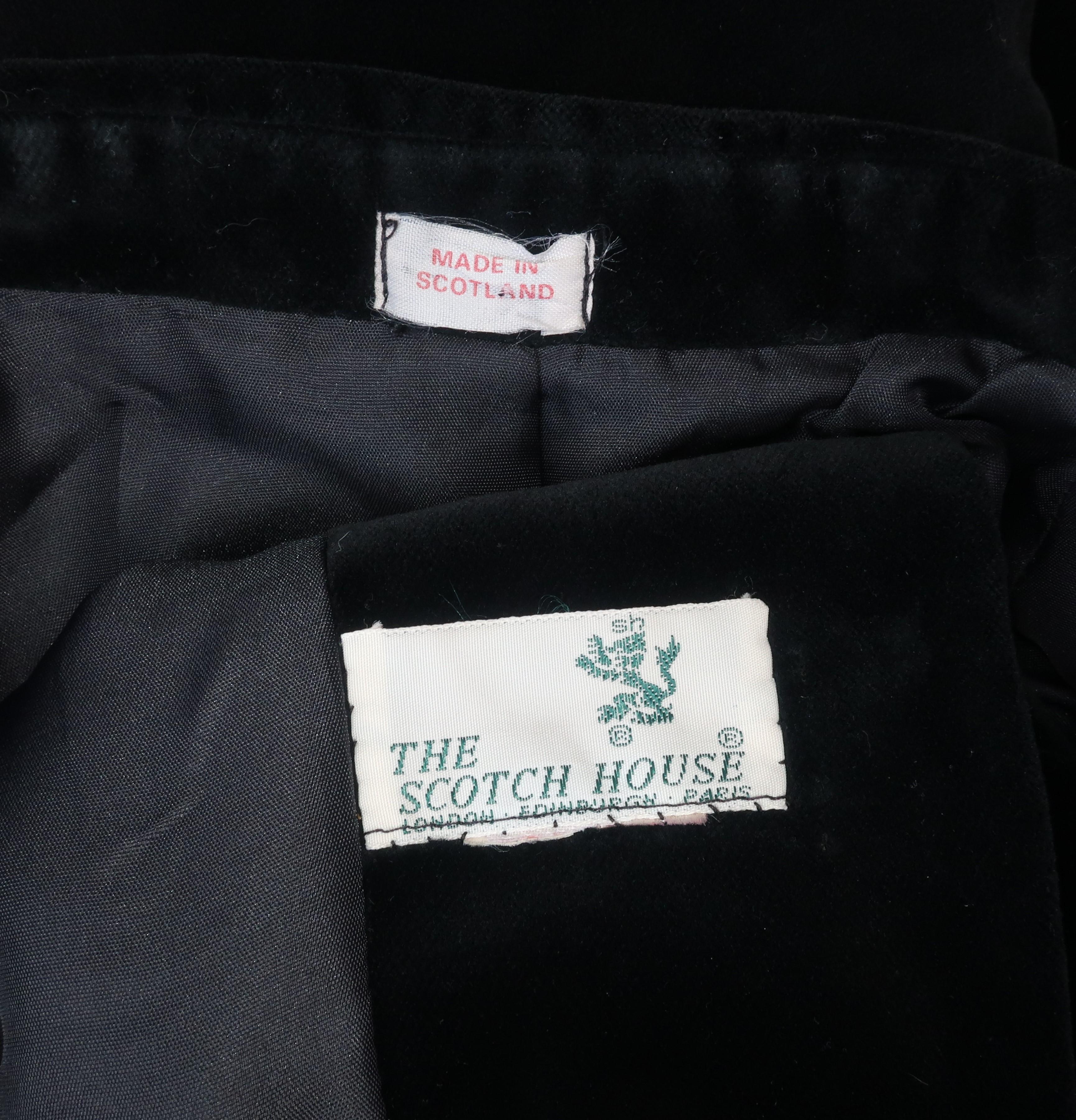 The Scotch House Vintage Black Velvet Scottish Kilt Style Jacket 2