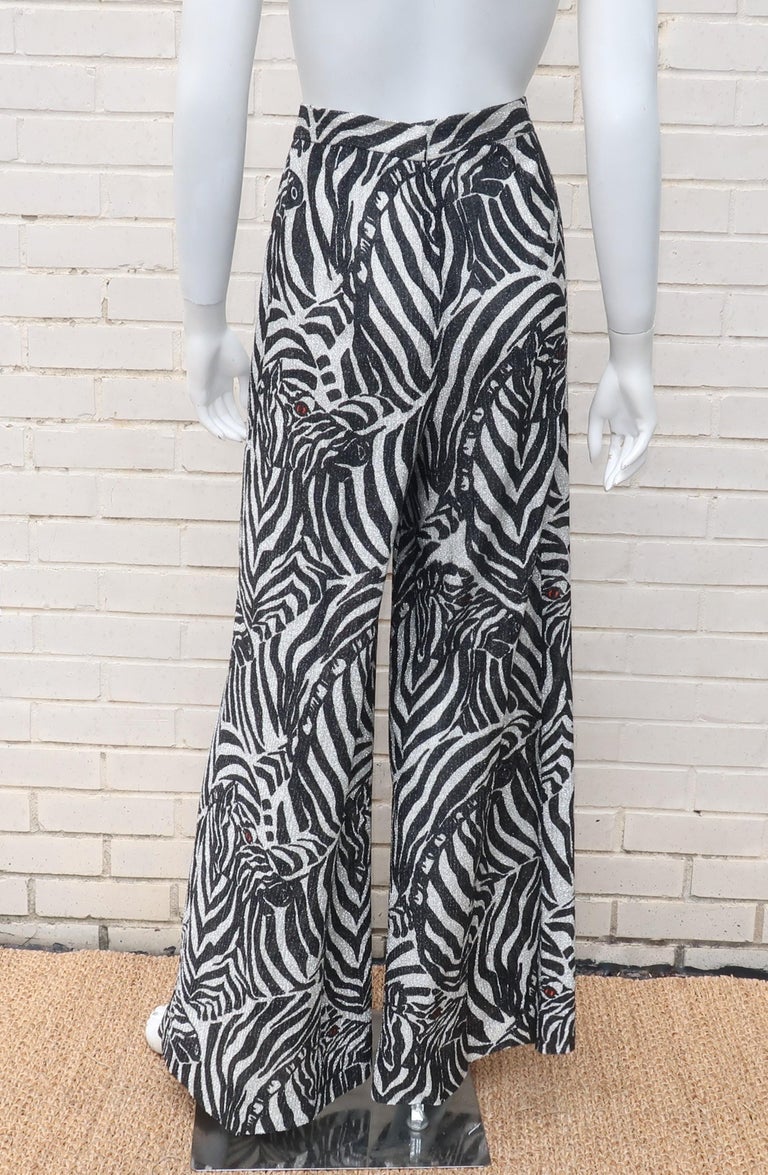 zebra print palazzo pants